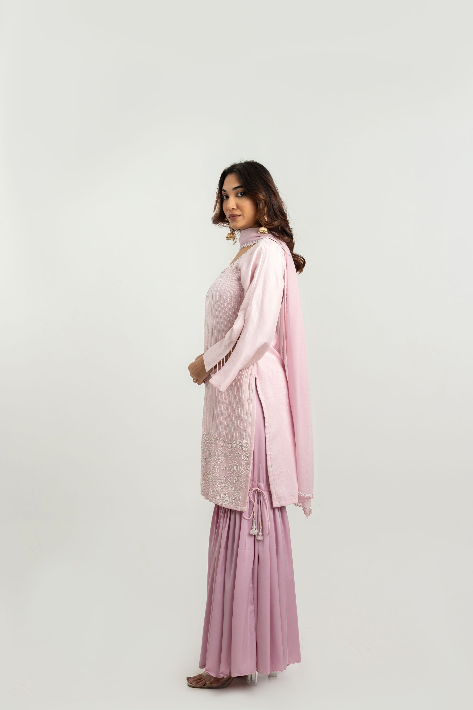 PINK MOTI KURTA SET