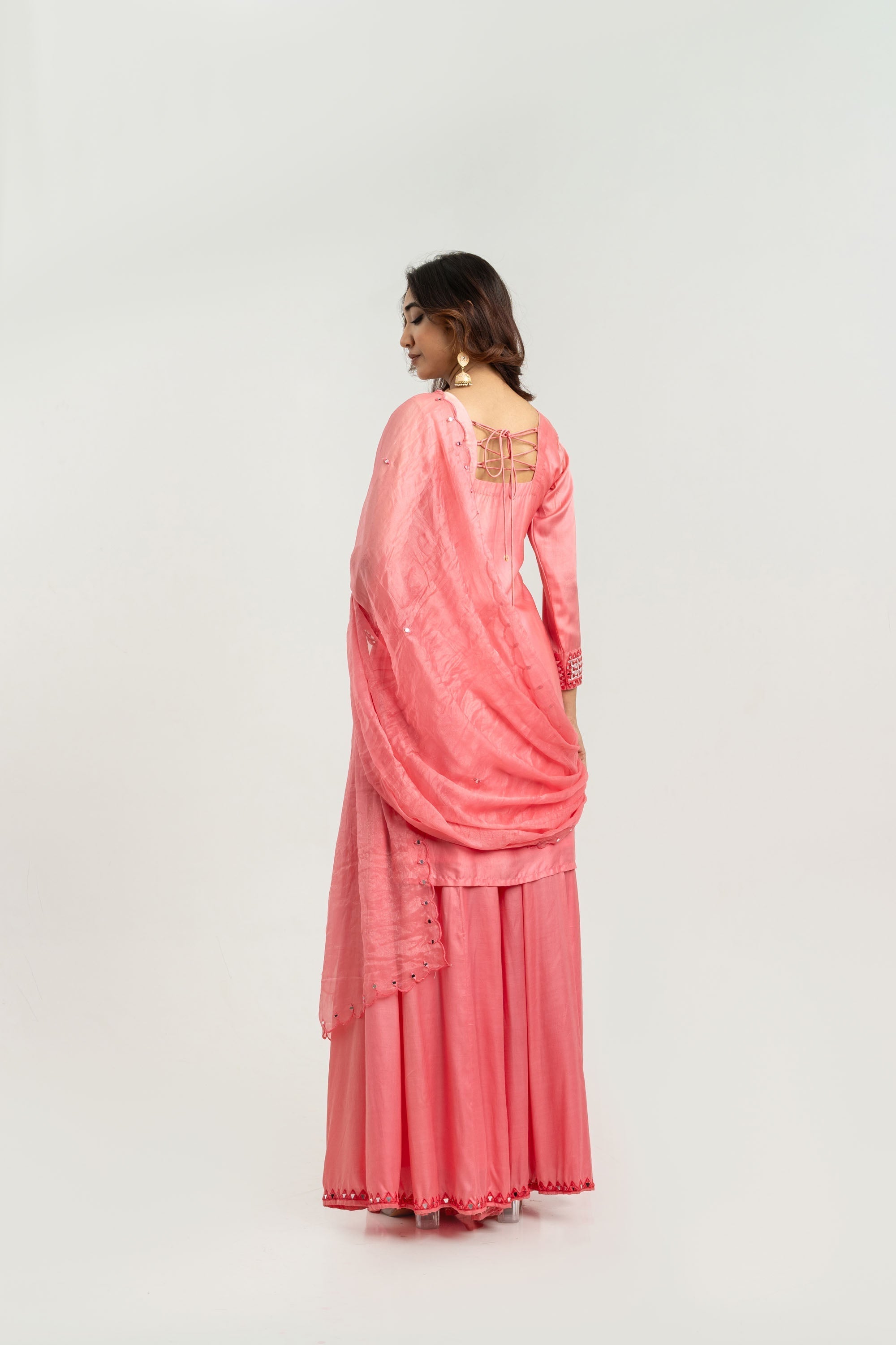PINK MIRROR KURTA SET