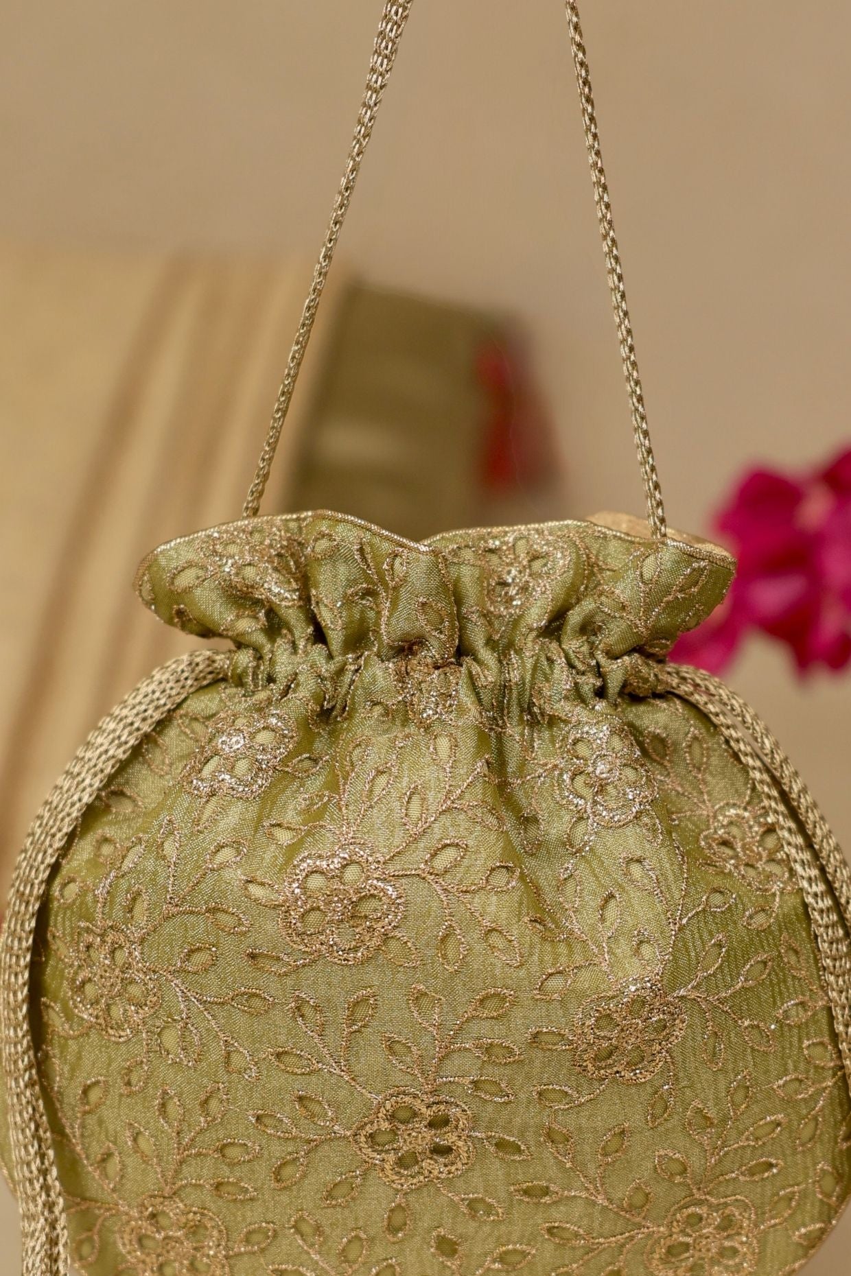 Tarang cutwork potli - Green