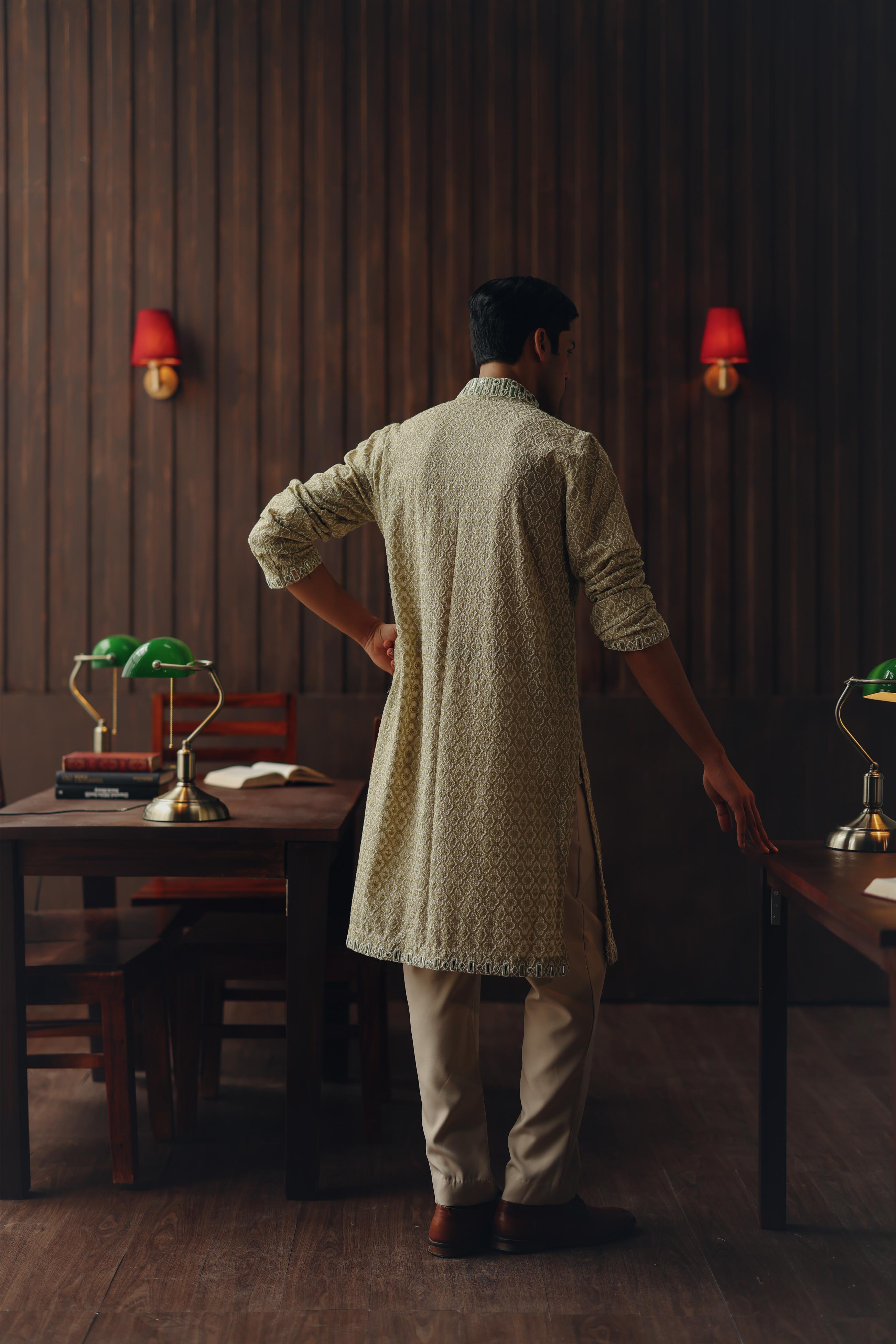 Mirrorwork Chikankari Kurta