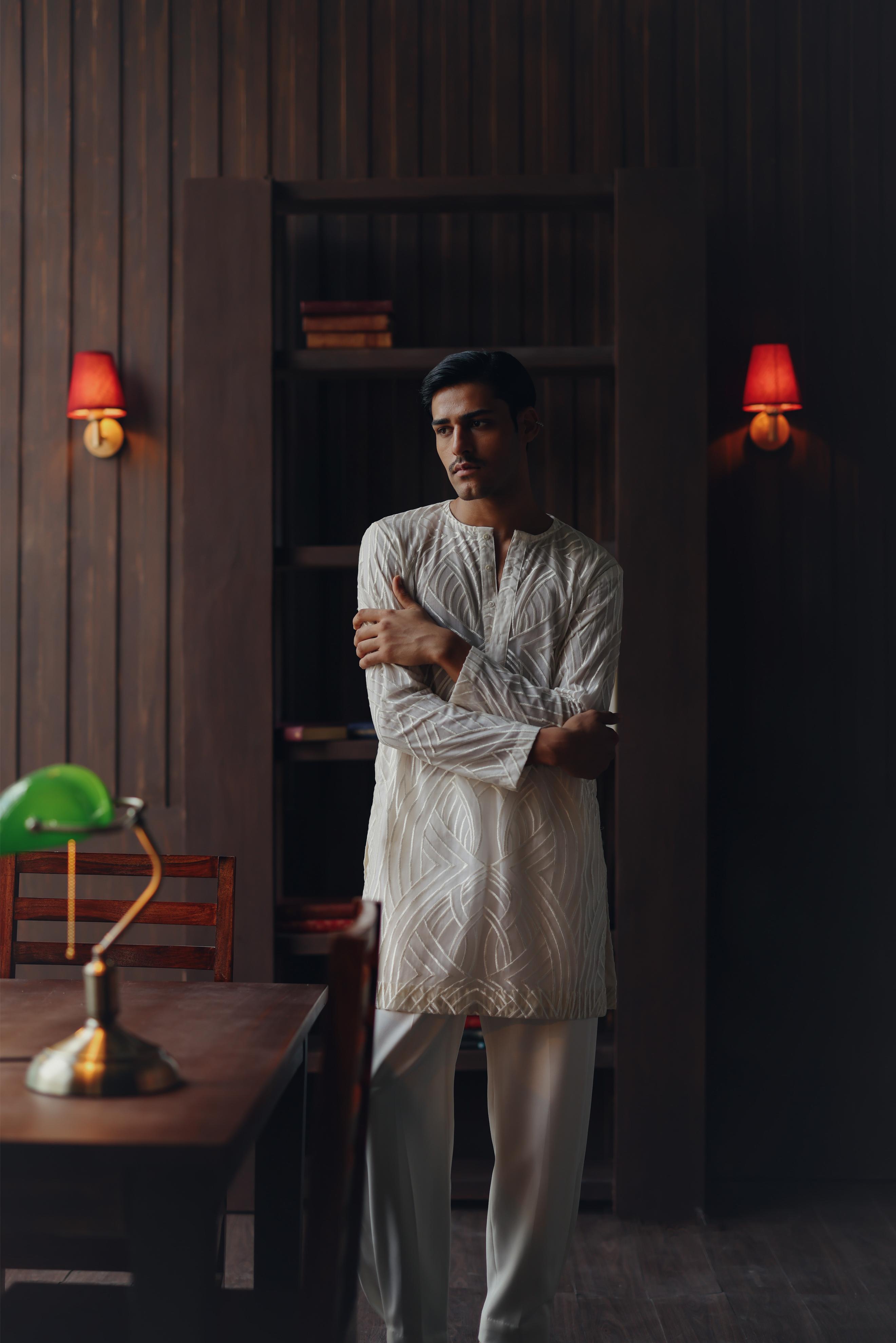 Ivory Threadwork Kurta