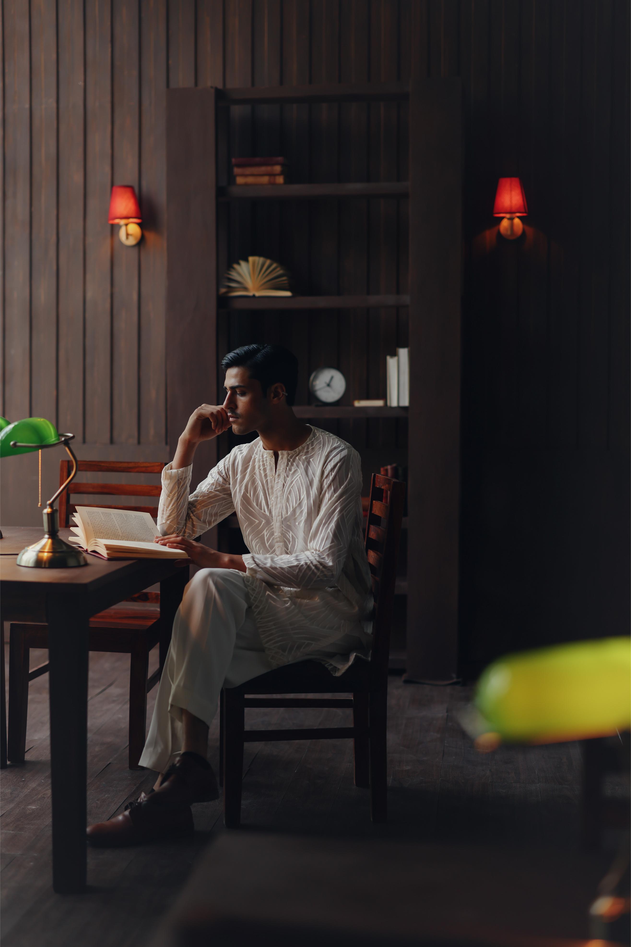 Ivory Threadwork Kurta