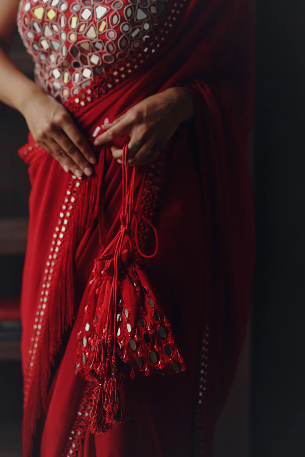 Embellished Potli with Tasseles