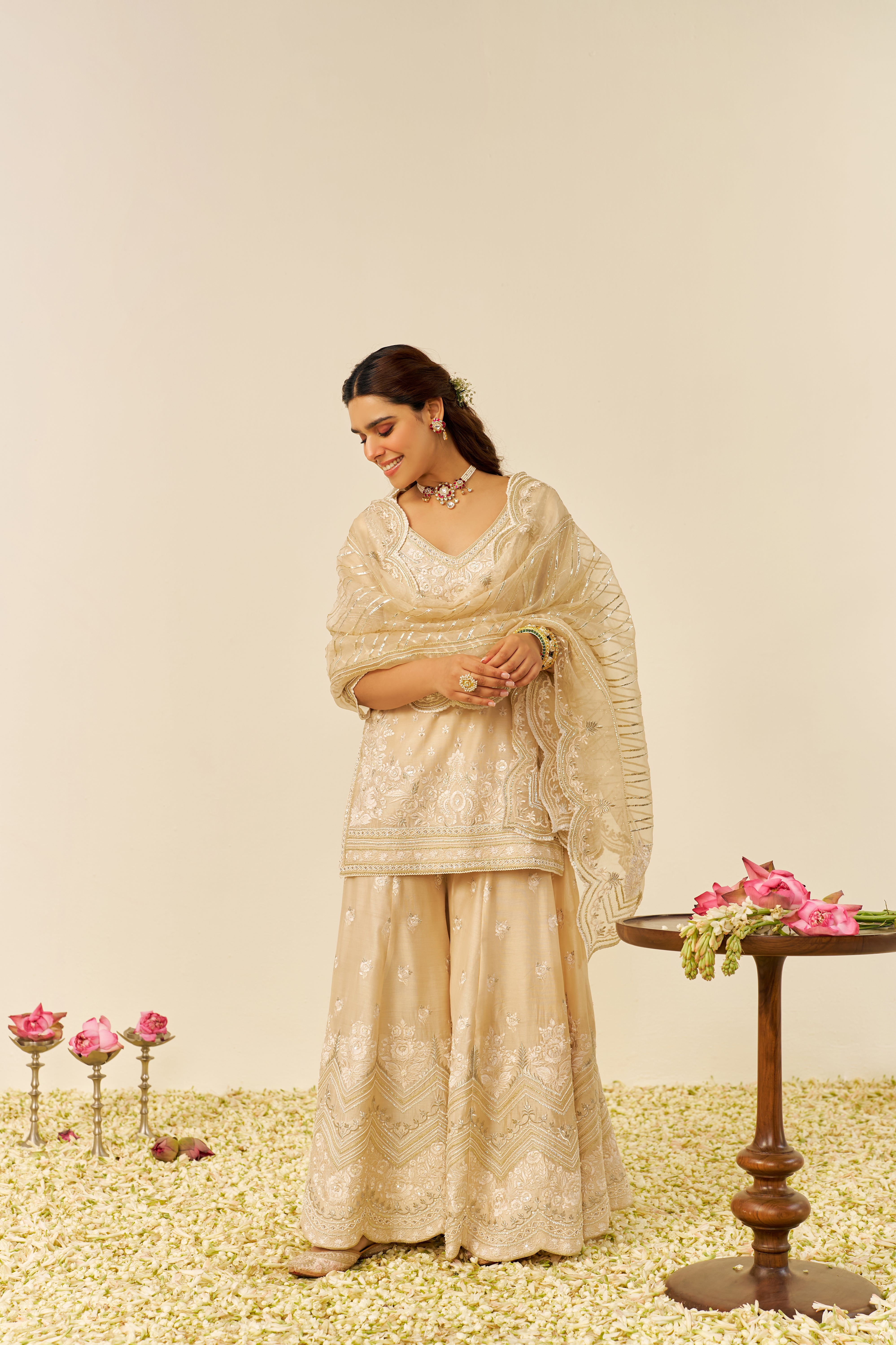 SAMEEHA - SHORT KURTA WITH SHARARA