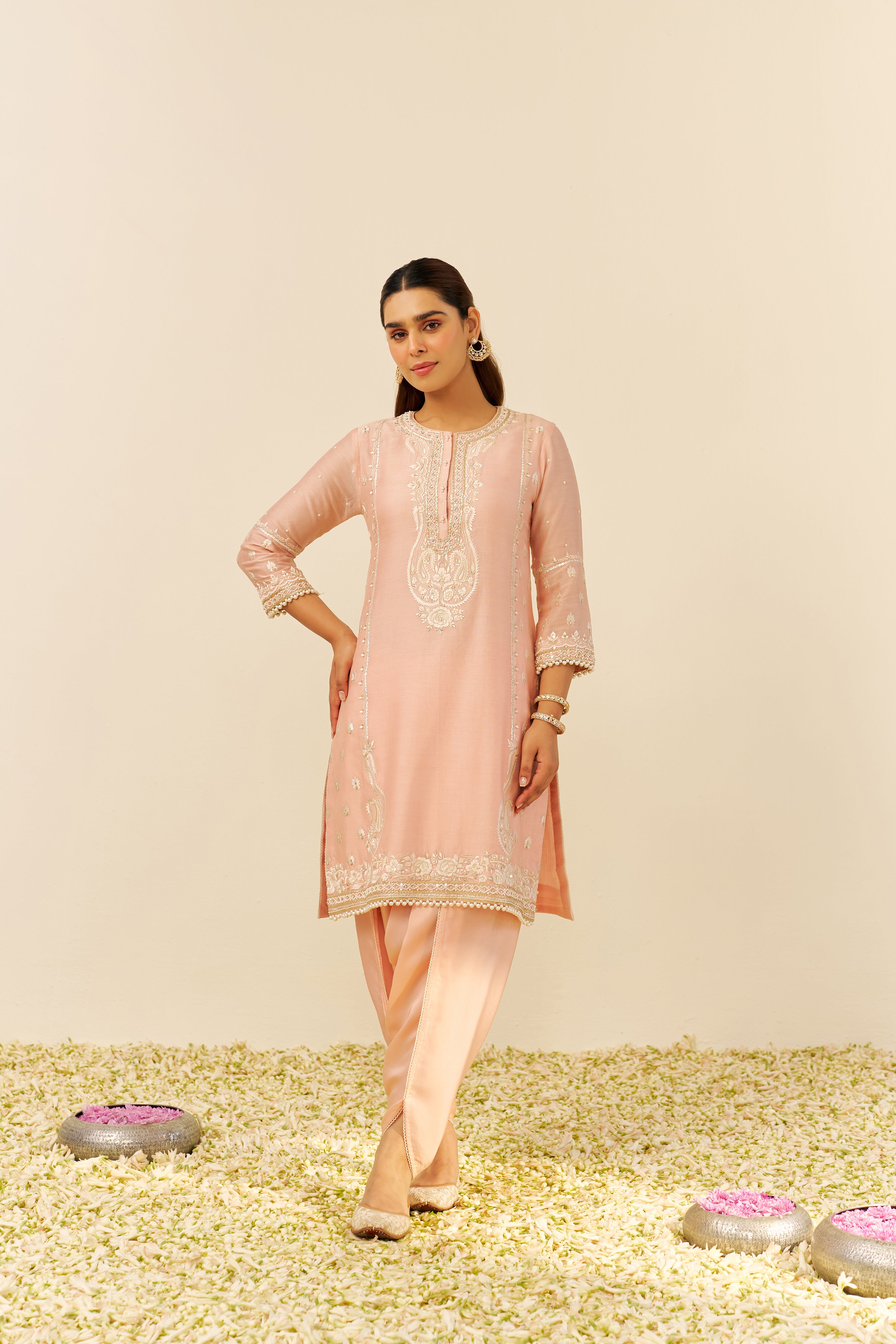 ZAHRA - SHORT KURTA WITH DHOTI AND DUPATTA