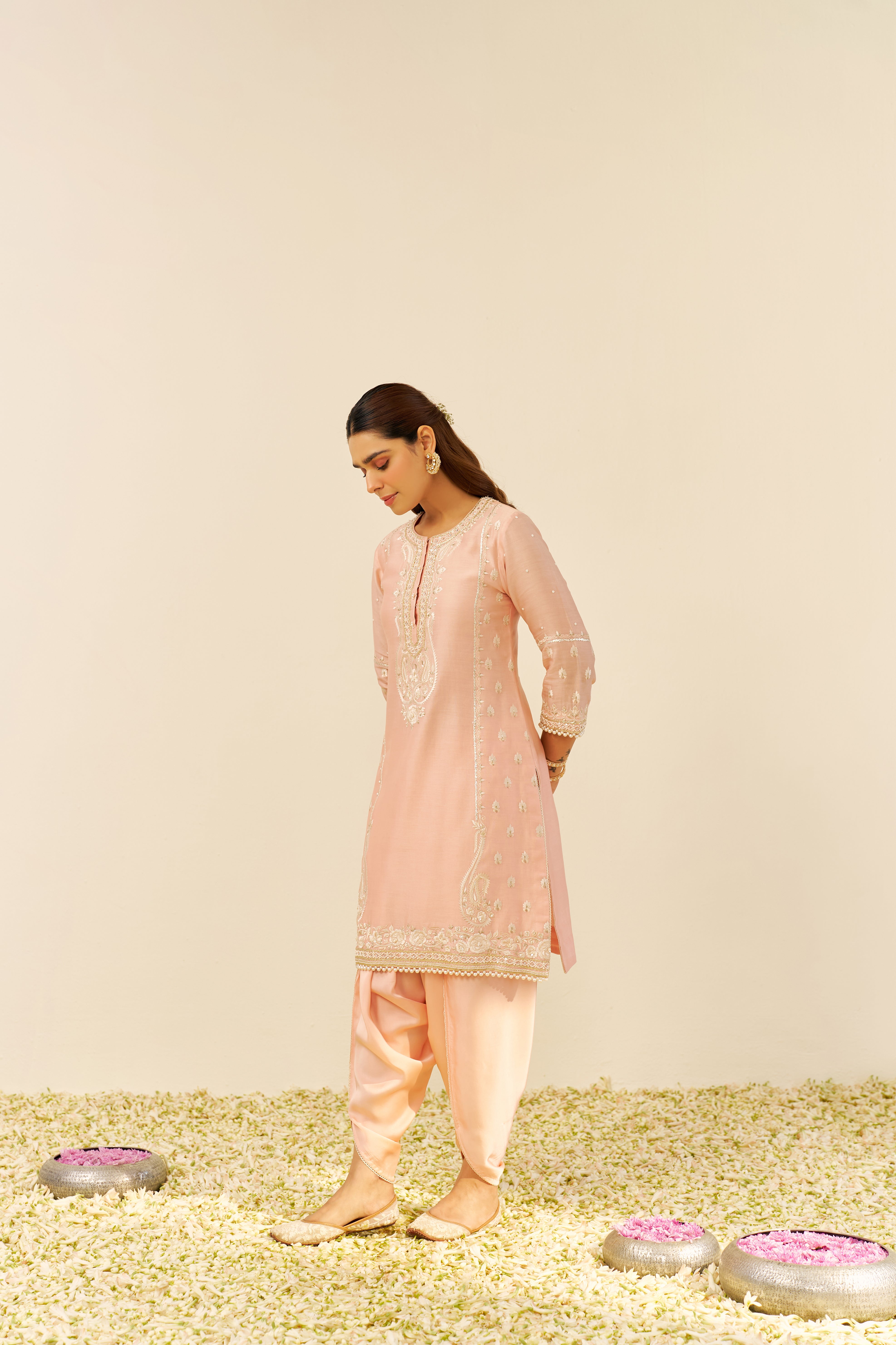 ZAHRA - SHORT KURTA WITH DHOTI AND DUPATTA