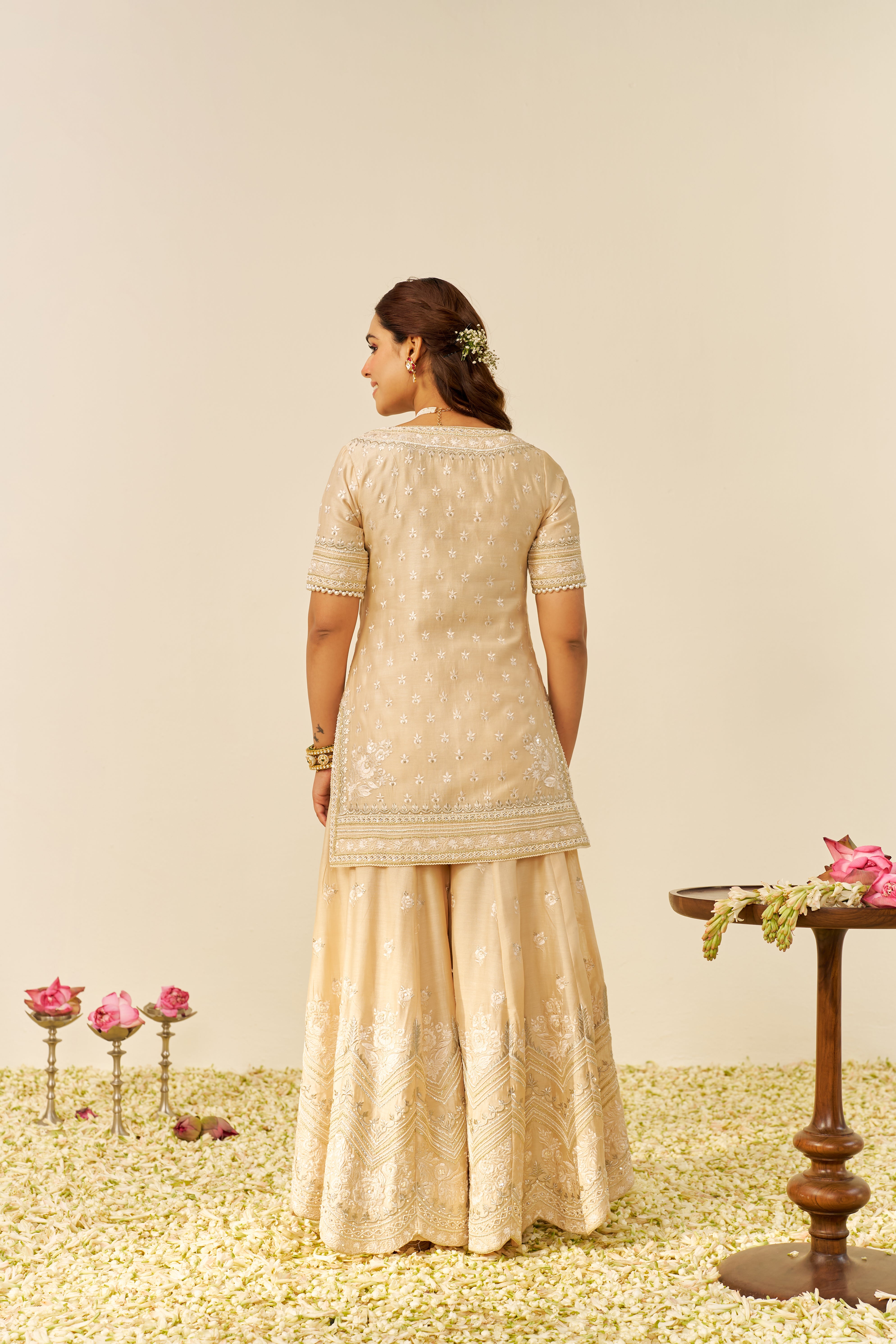 SAMEEHA - SHORT KURTA WITH SHARARA
