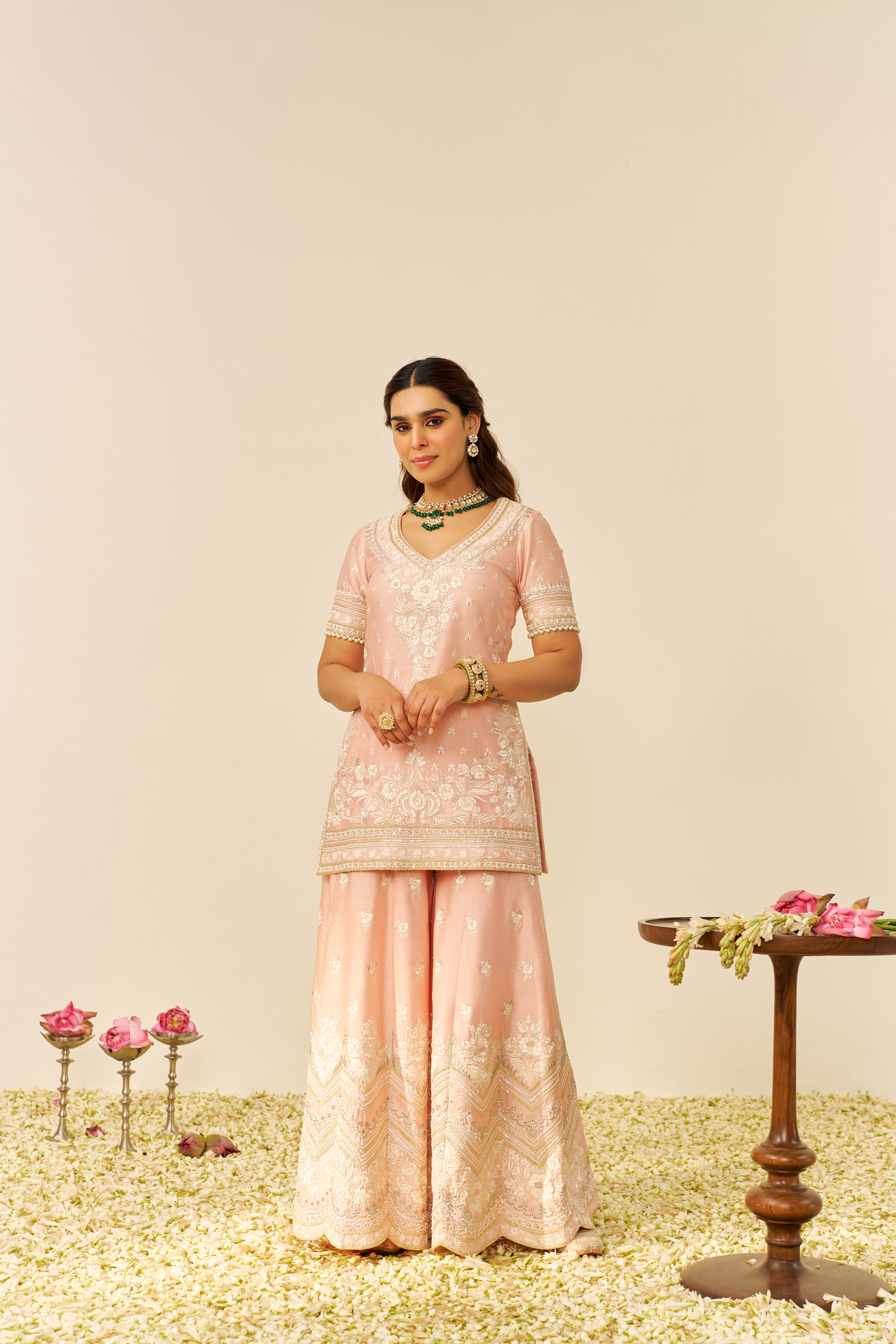 SAMEEHA - SHORT KURTA WITH SHARARA