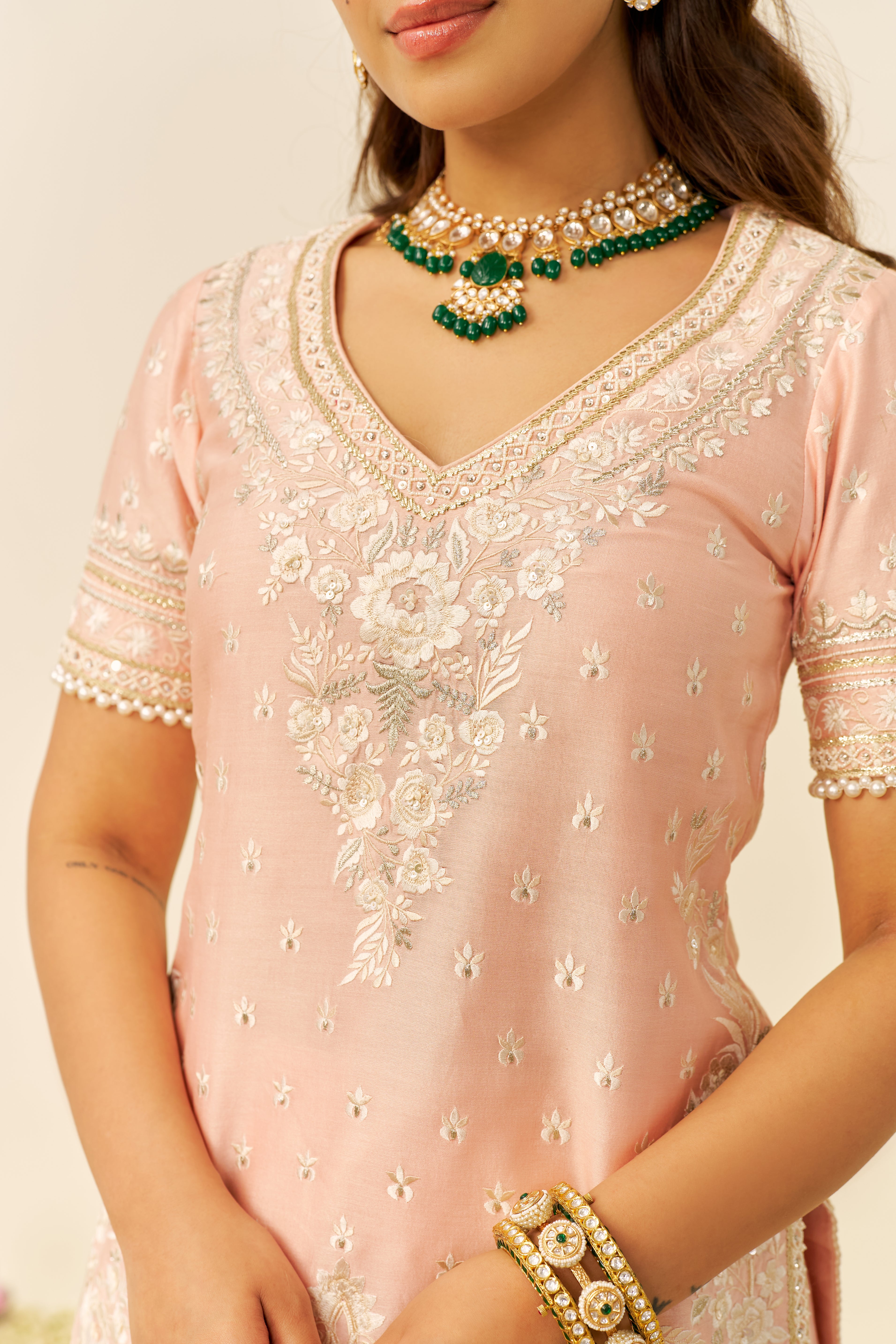 SAMEEHA - SHORT KURTA WITH SHARARA AND DUPATTA