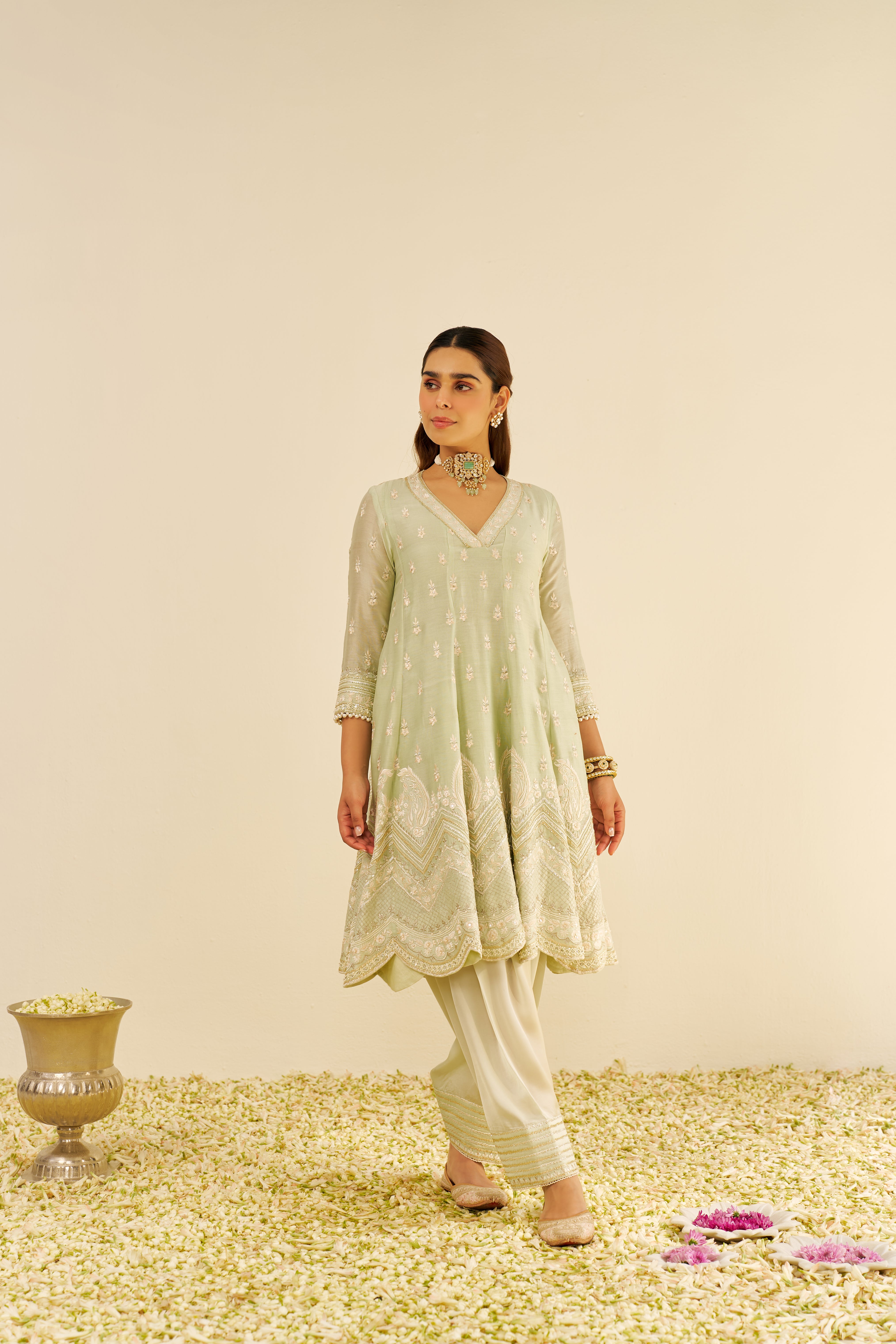MEERAM - SHORT ANARKALI WITH SALWAR AND DUPATTA