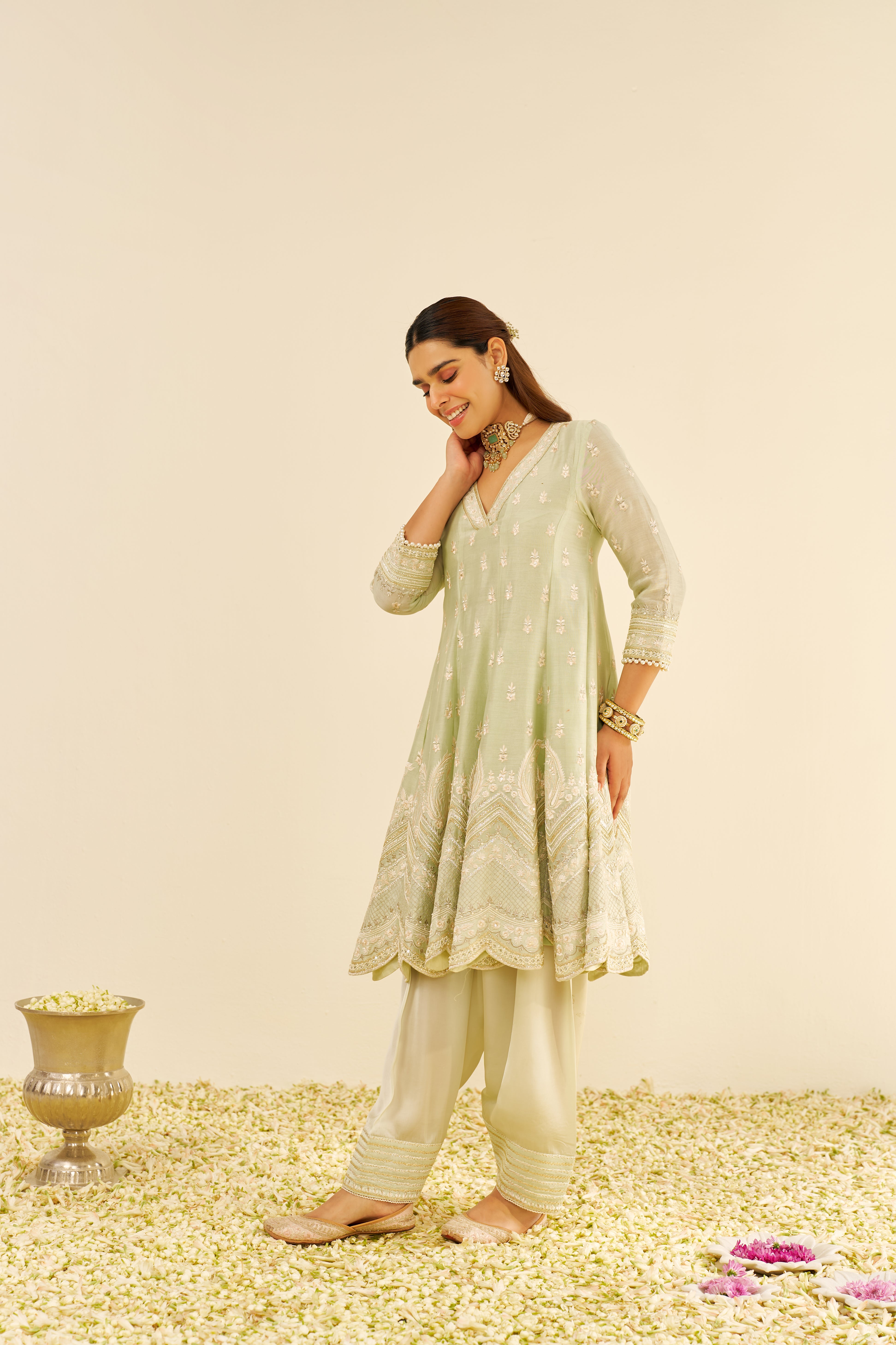 MEERAM - SHORT ANARKALI WITH SALWAR AND DUPATTA