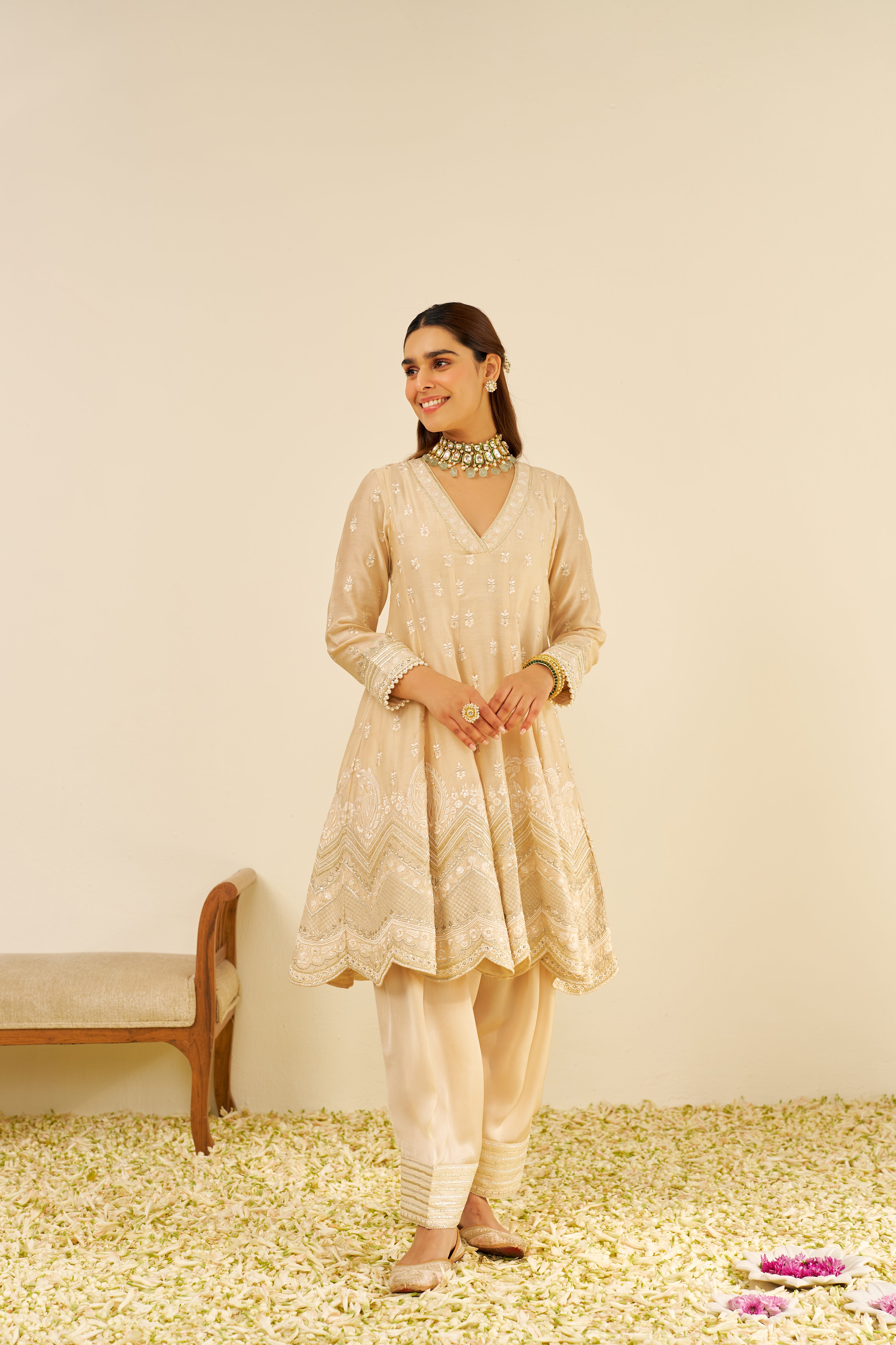 MEERAM - SHORT ANARKALI WITH SALWAR AND DUPATTA