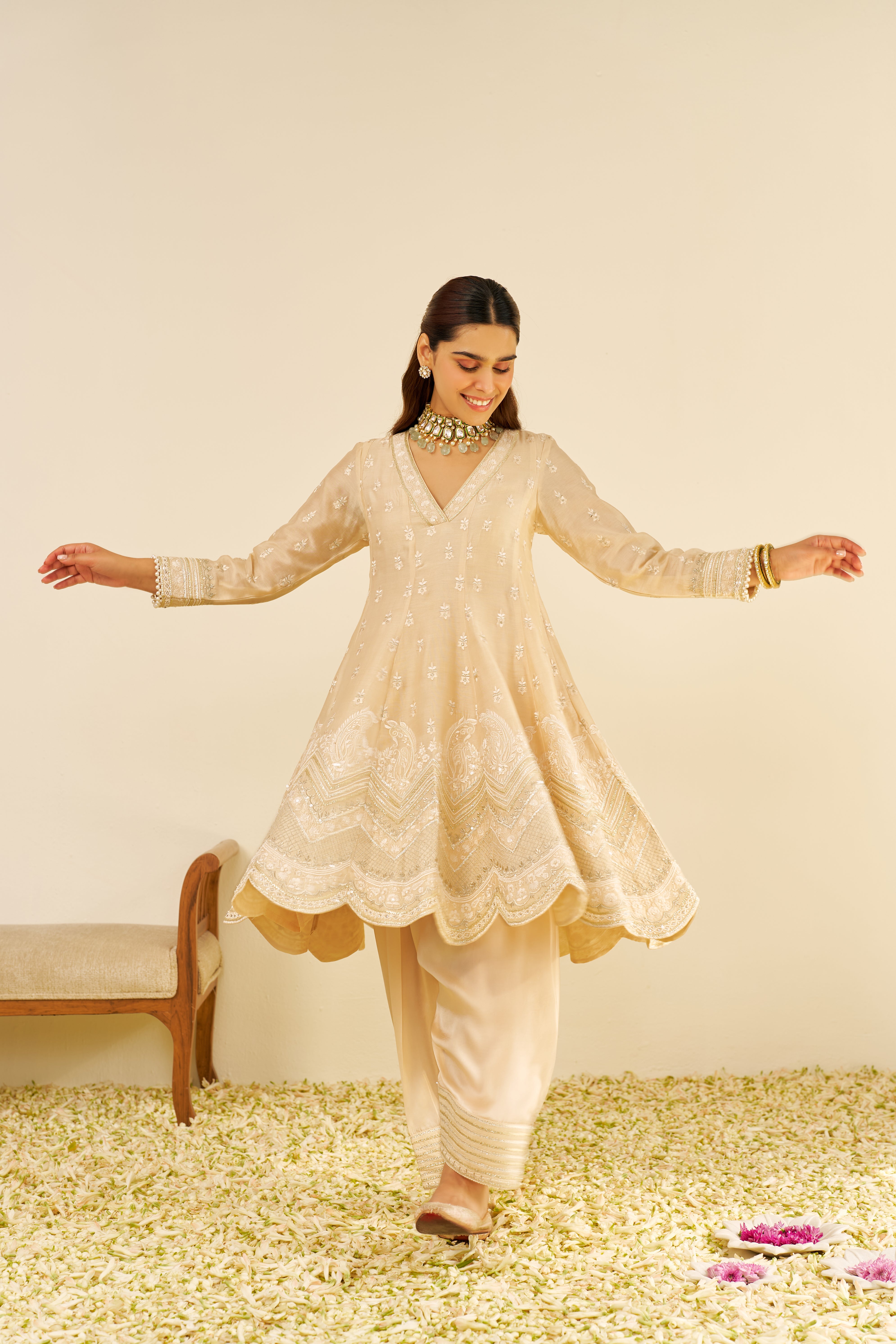 MEERAM - SHORT ANARKALI WITH SALWAR AND DUPATTA