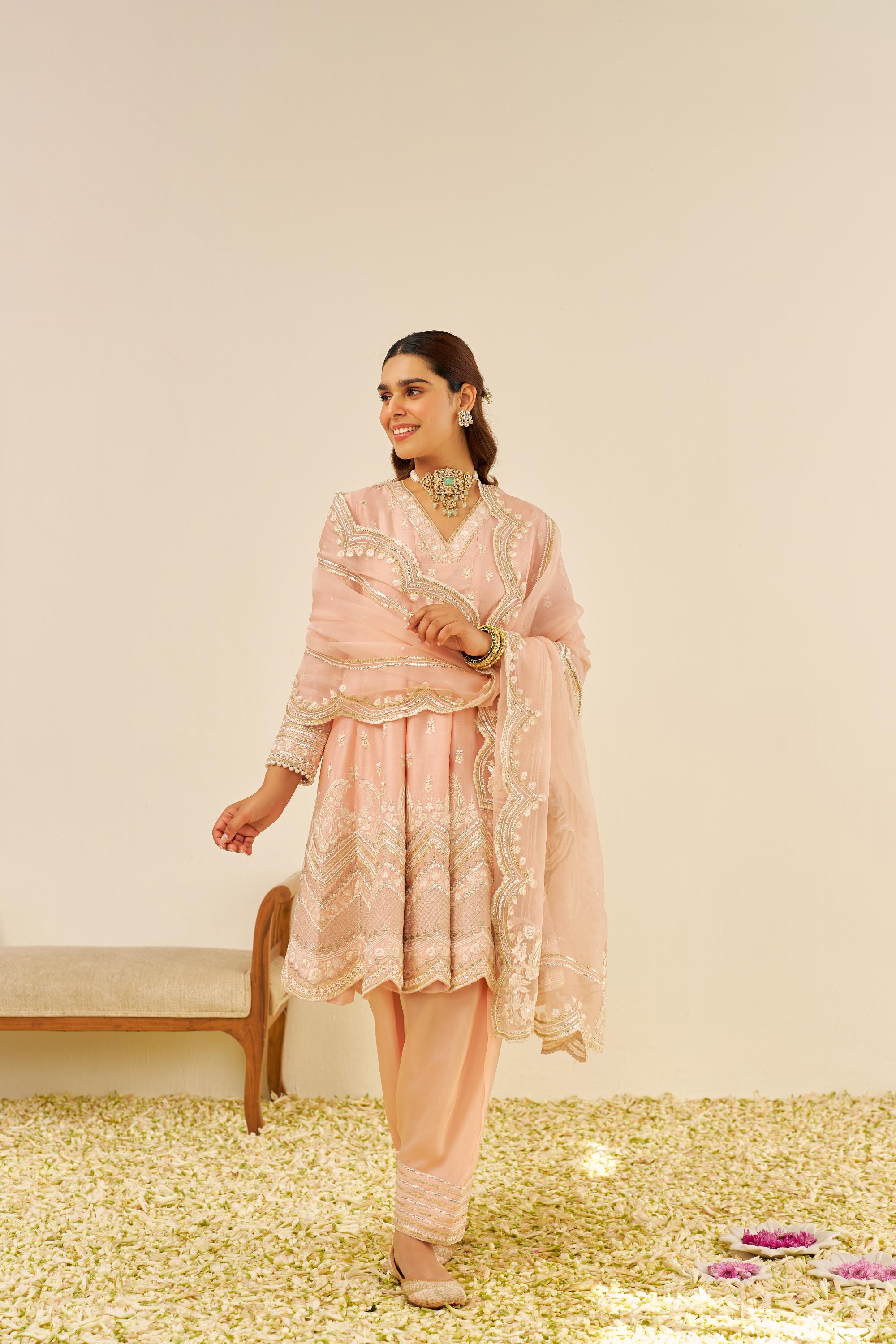 MEERAM - SHORT ANARKALI WITH SALWAR AND DUPATTA