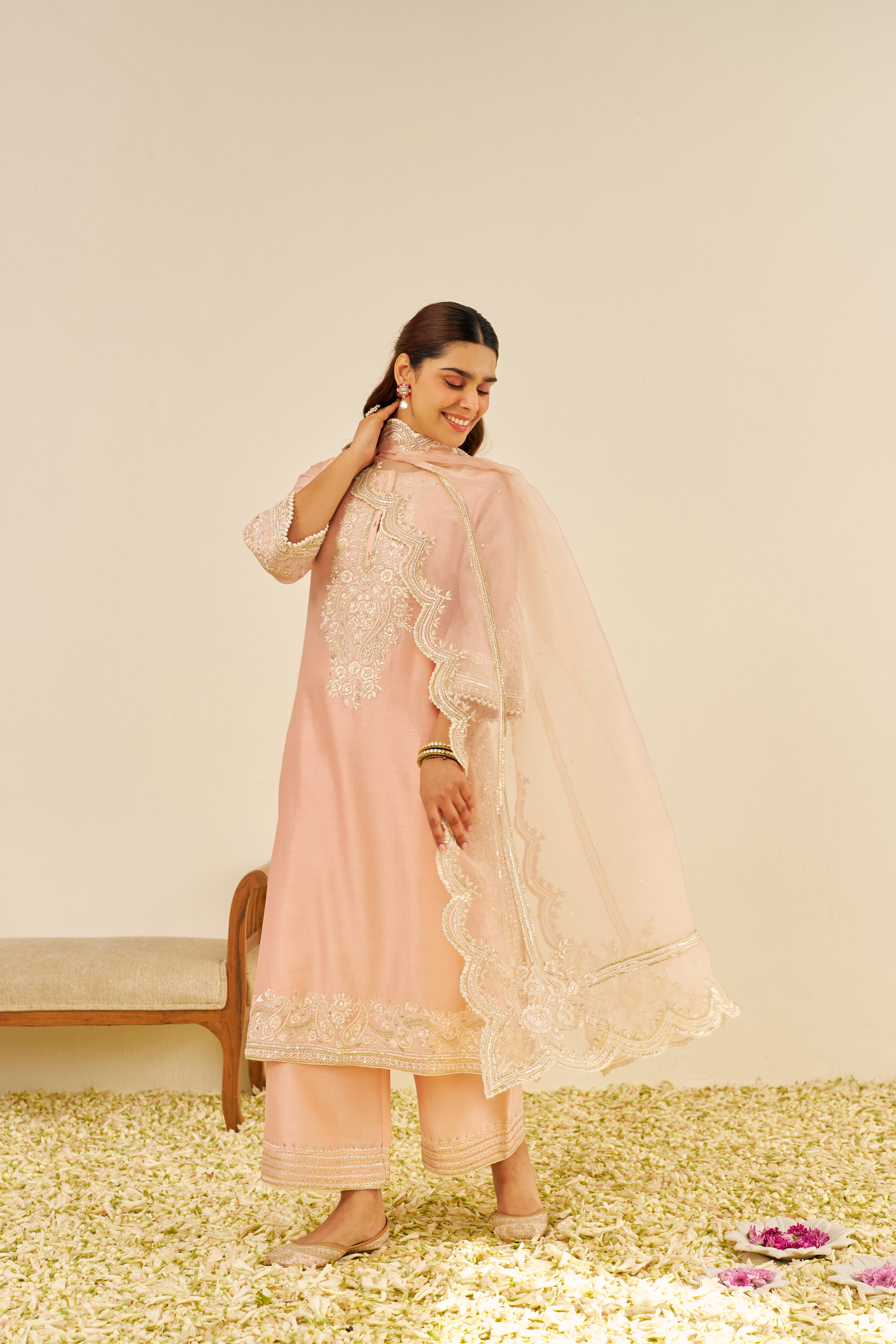 SEREEN - A-LINE KURTA WITH PALAZZO AND DUPATTA