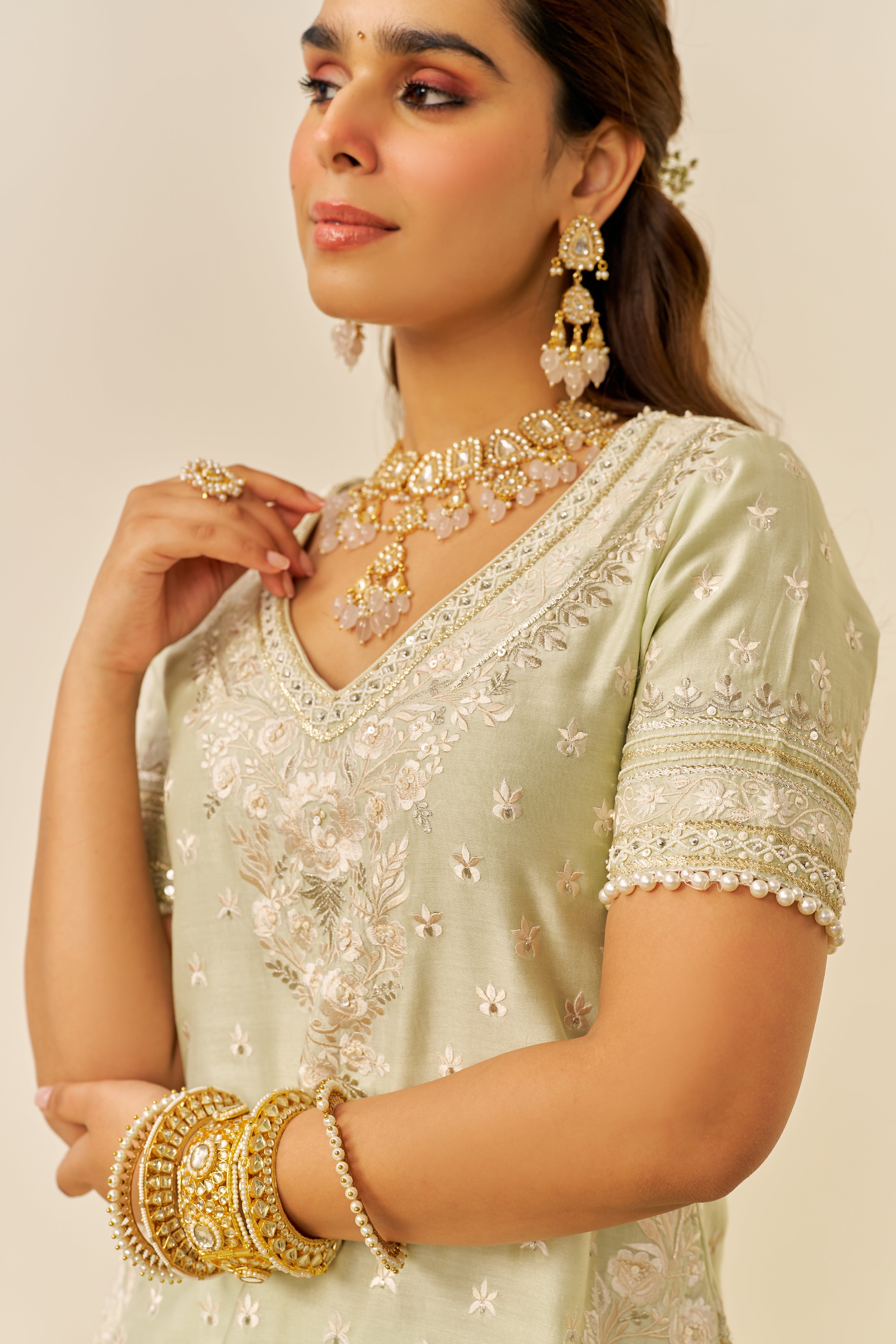 SAMEEHA - SHORT KURTA WITH SHARARA AND DUPATTA