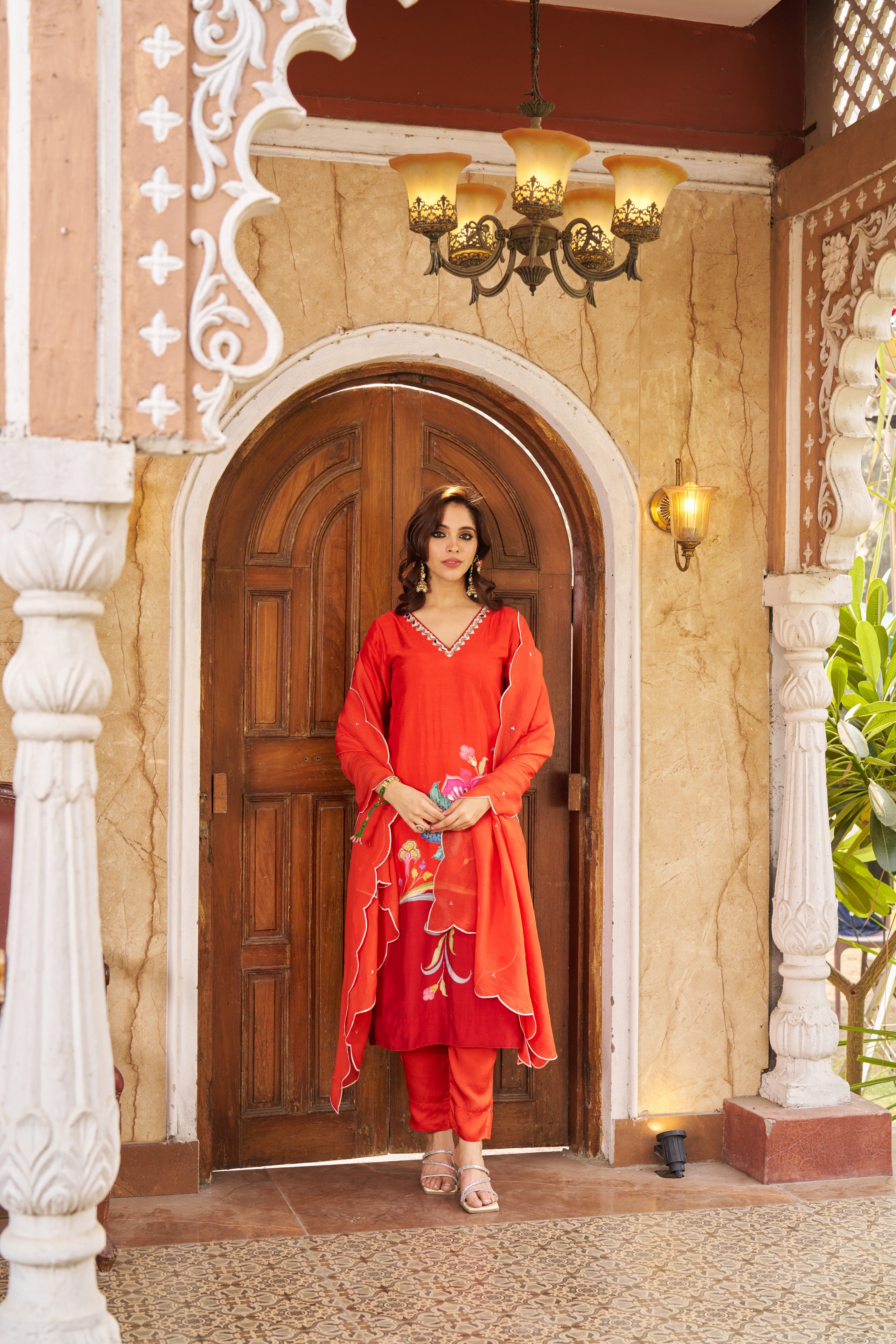 Nayaab Burnt Orange Kurta Set