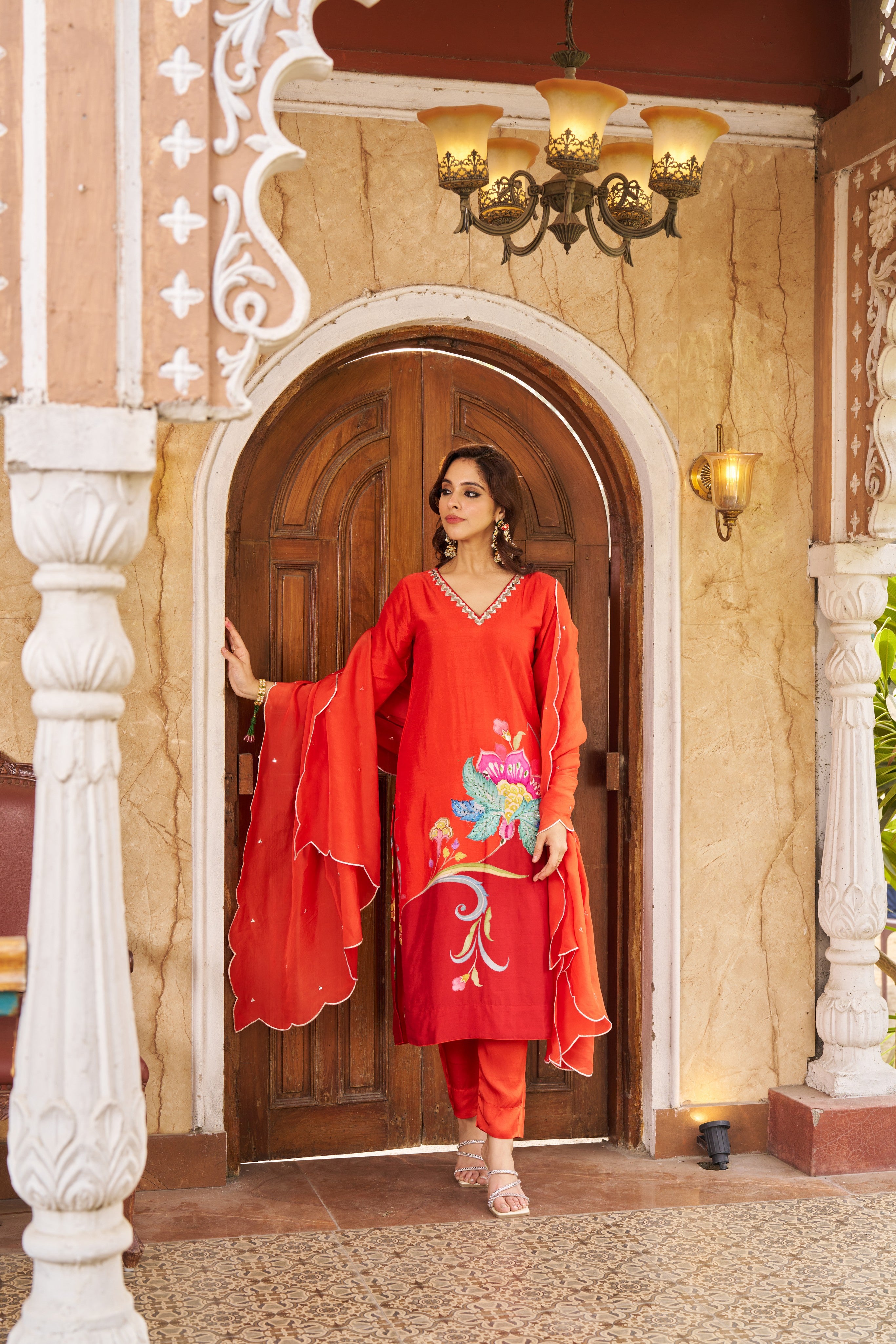 Nayaab Burnt Orange Kurta Set