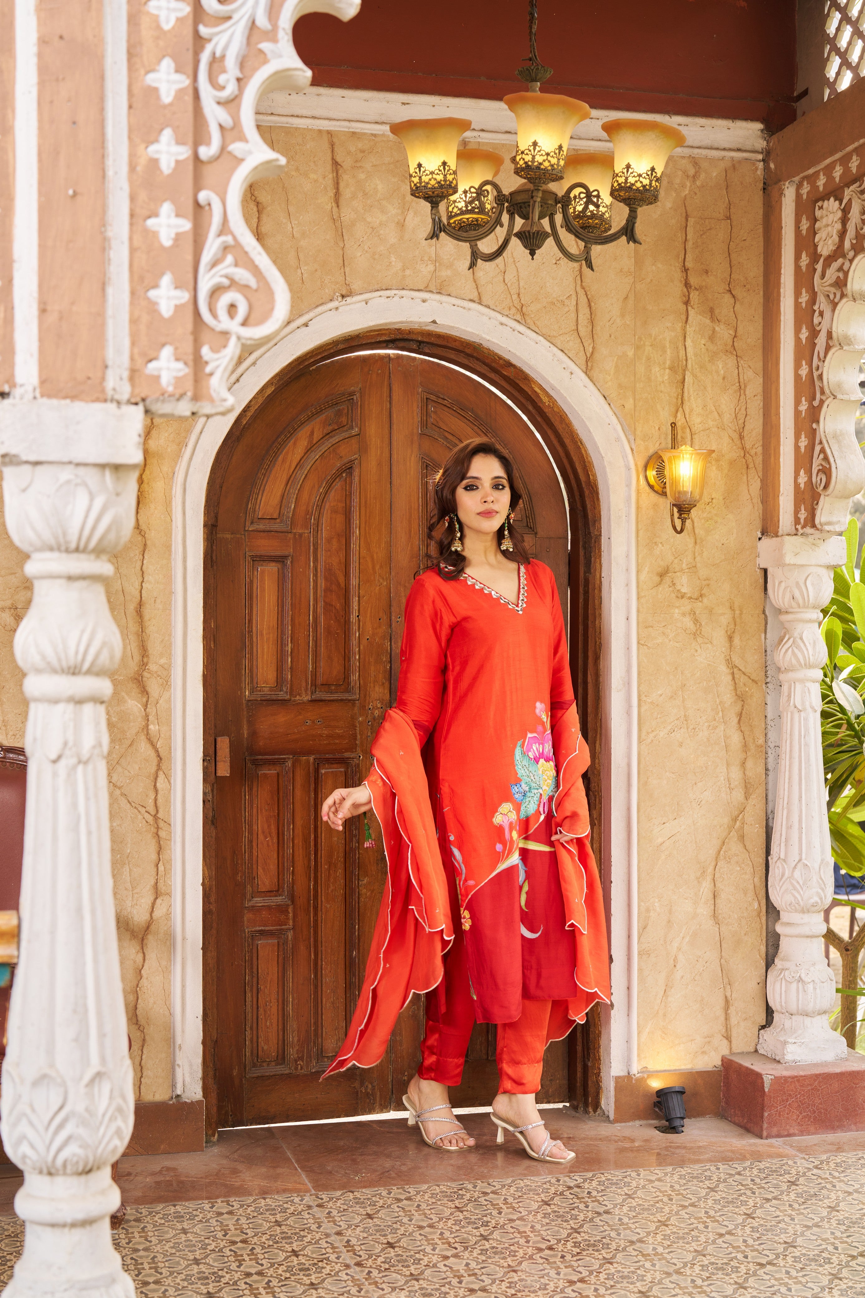 Nayaab Burnt Orange Kurta Set