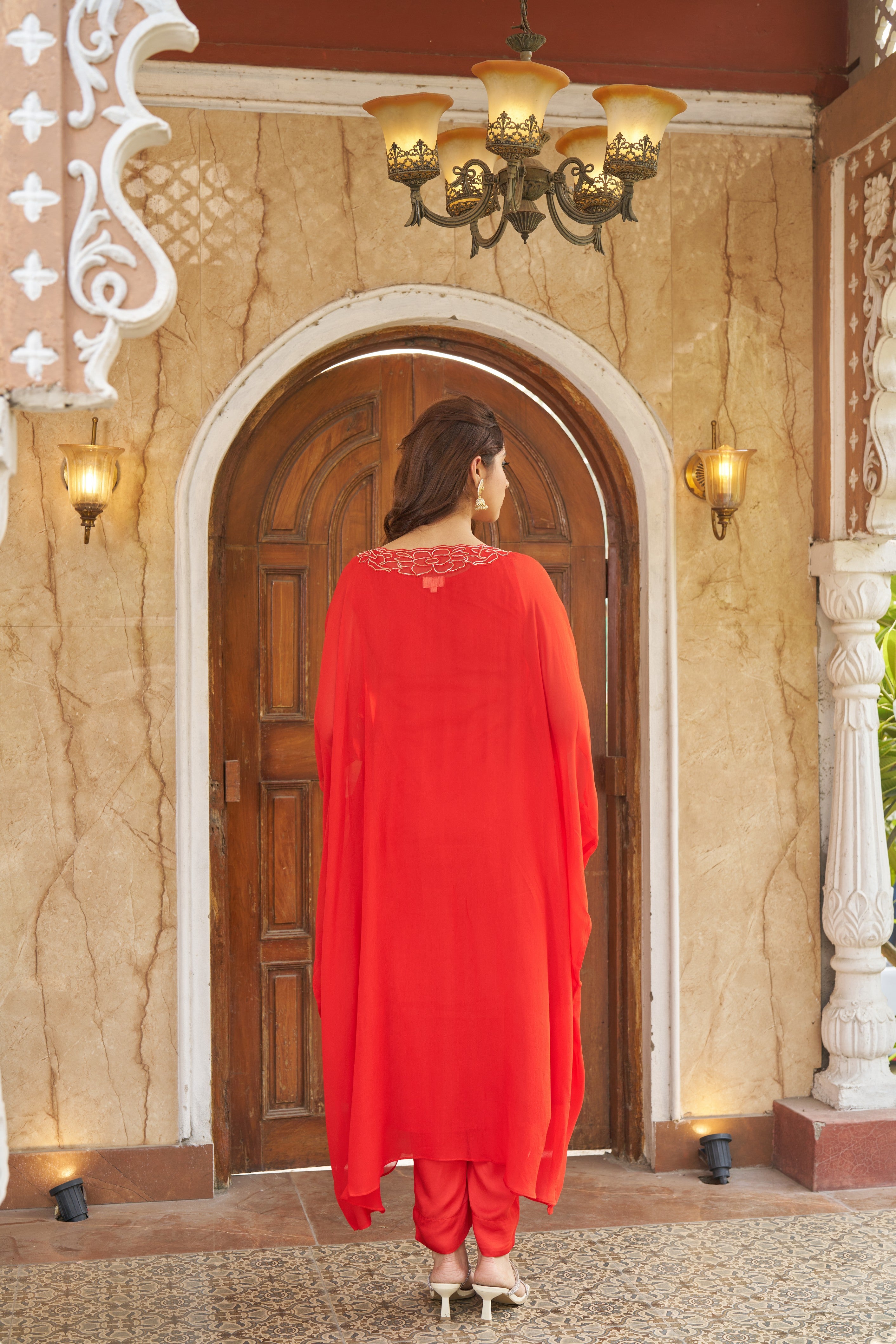 Ruya Burnt Orange Kaftaan