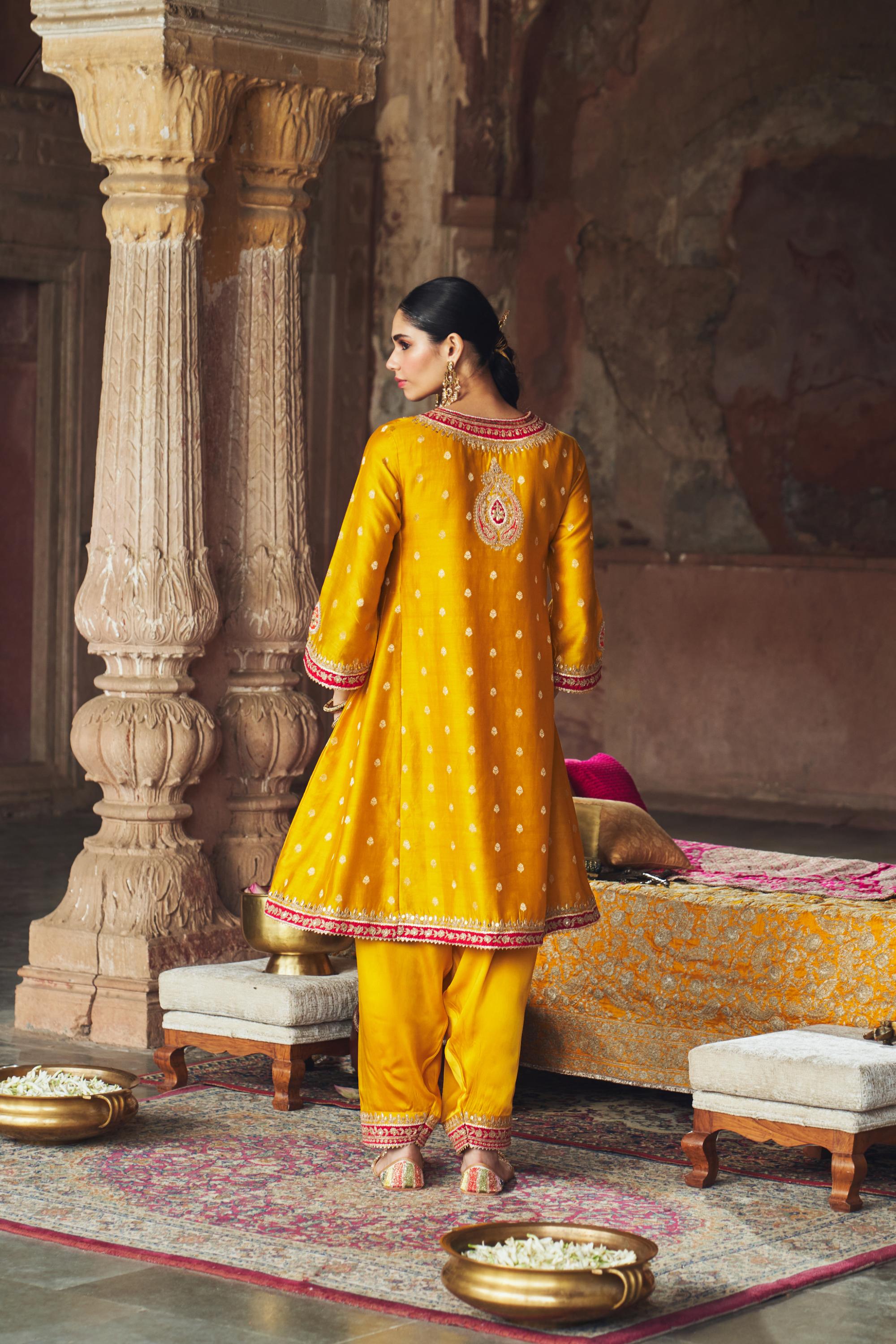 HAFSA - MUSTARD CHAUGA WITH SALWAR