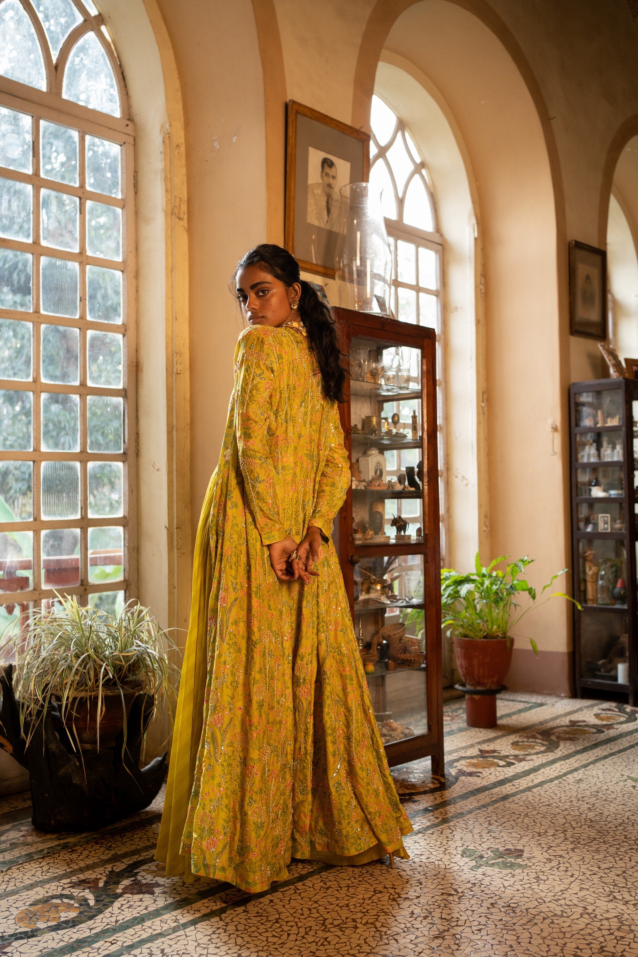REFRESHING YELLOW TROPICAL PRINT JACKET SET
