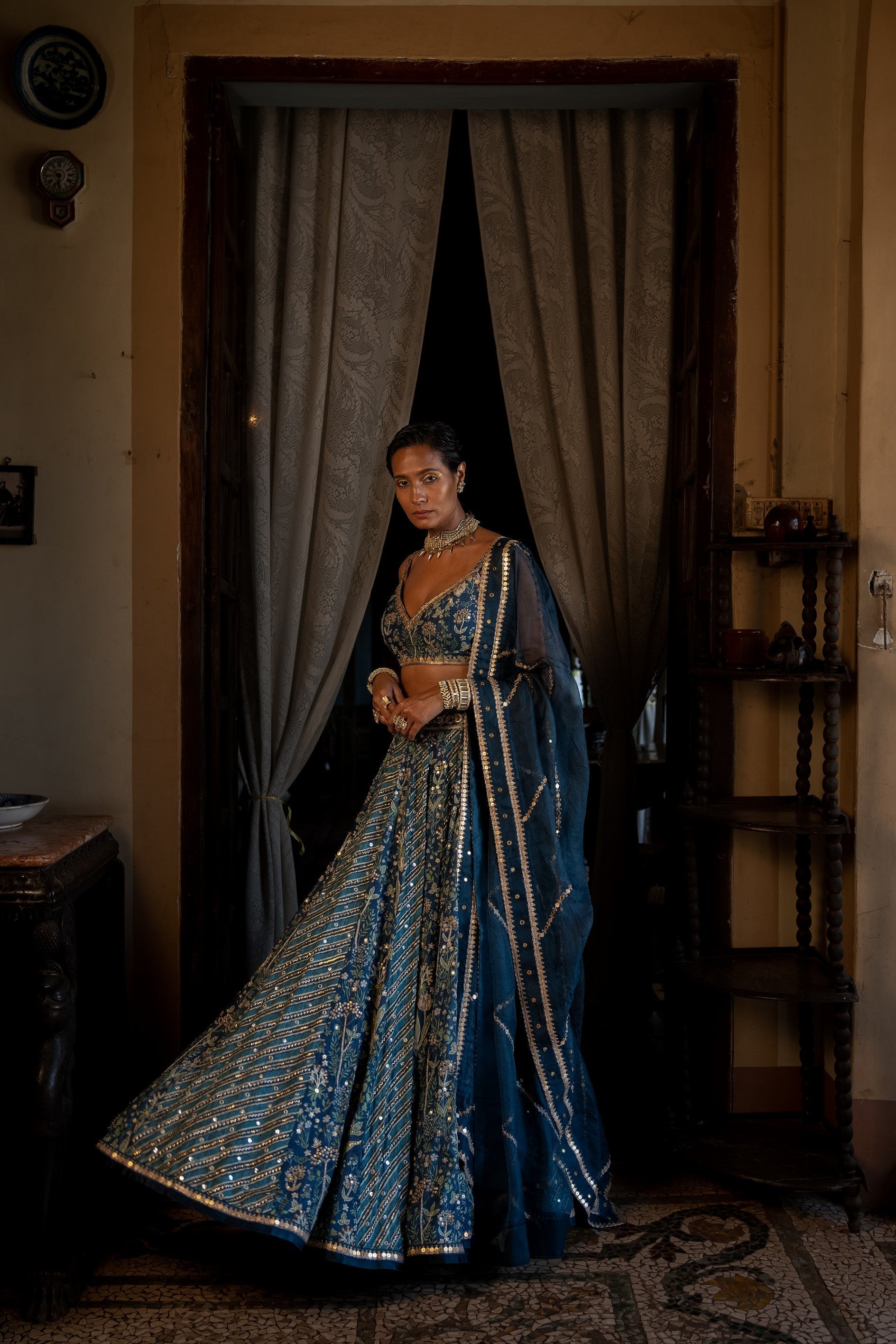 TROPICAL MULTIPRINT LEHENGA SET