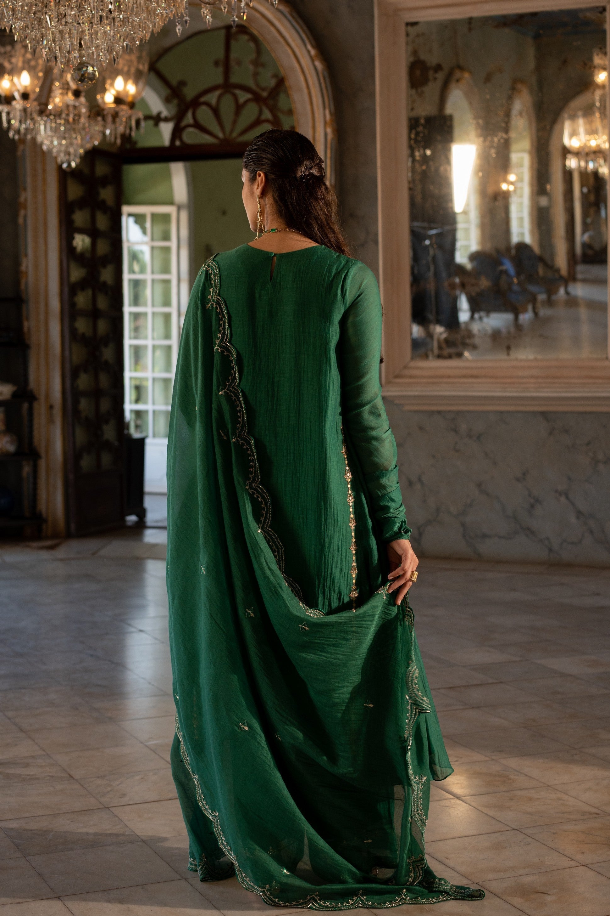 EMERALD GREEN KURTA SET