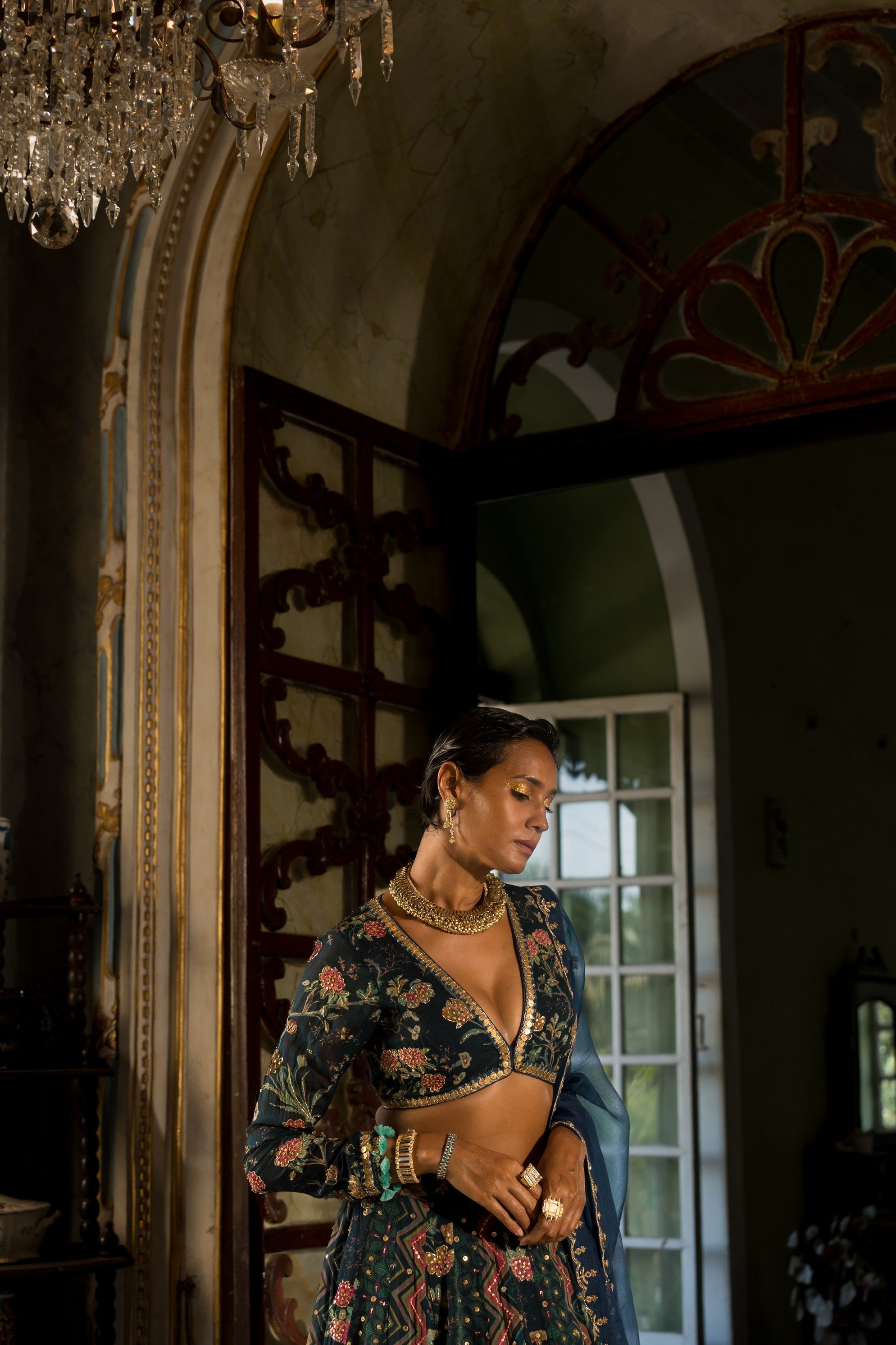 MULTI KALI PRINT LEHENGA SET