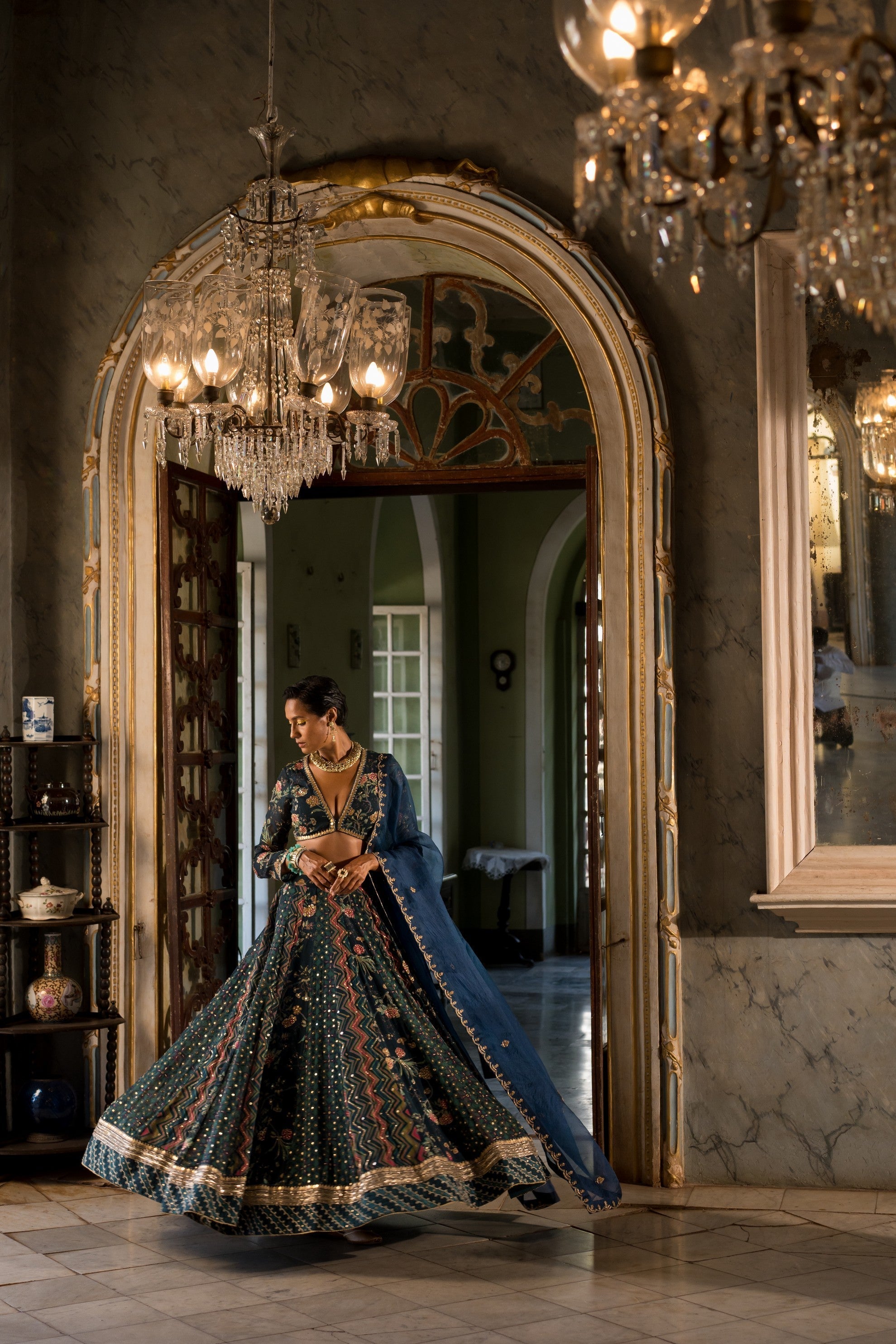 MULTI KALI PRINT LEHENGA SET