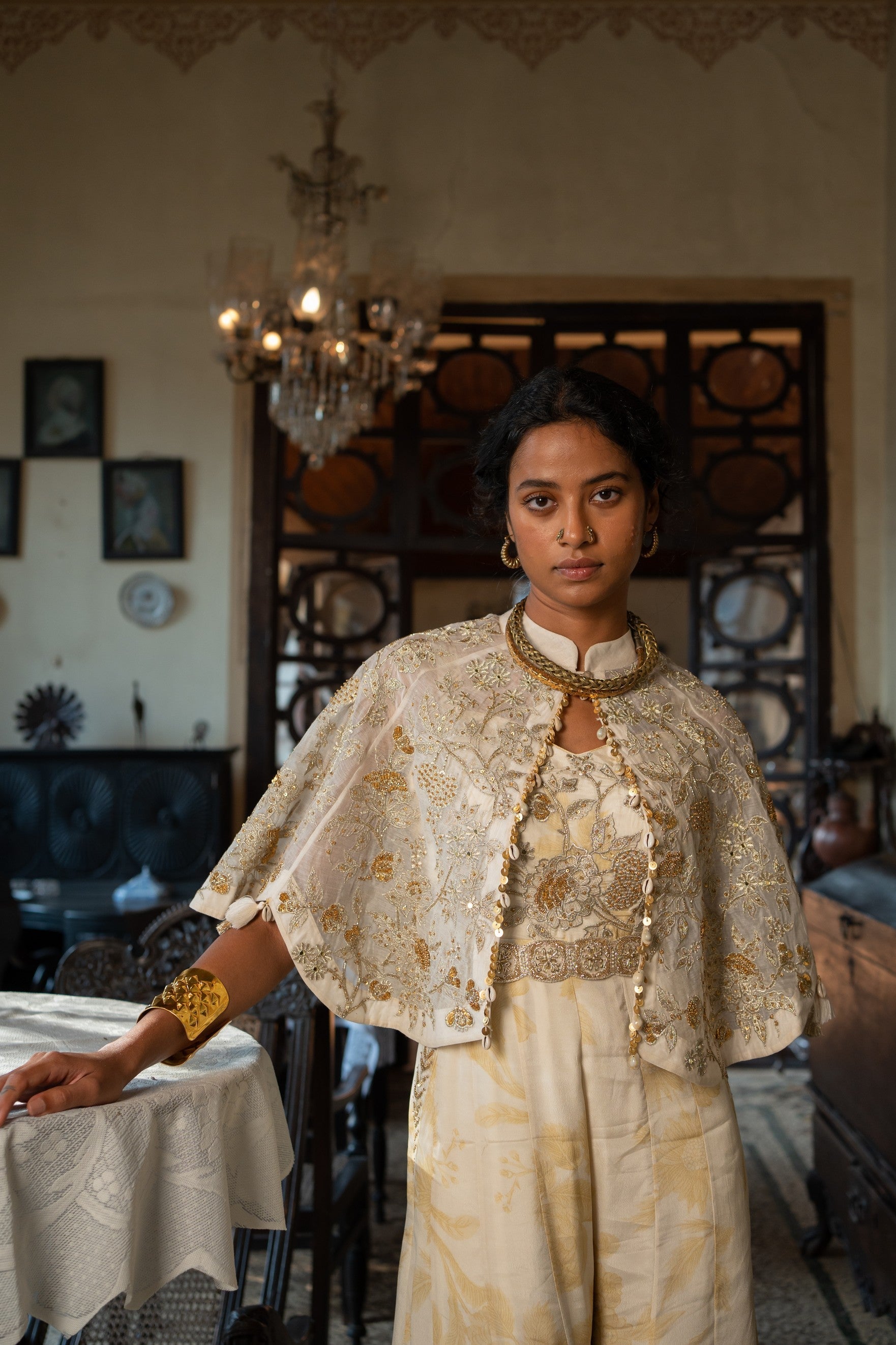 IVORY SOOTHING FLORAL JUMPSUIT SET