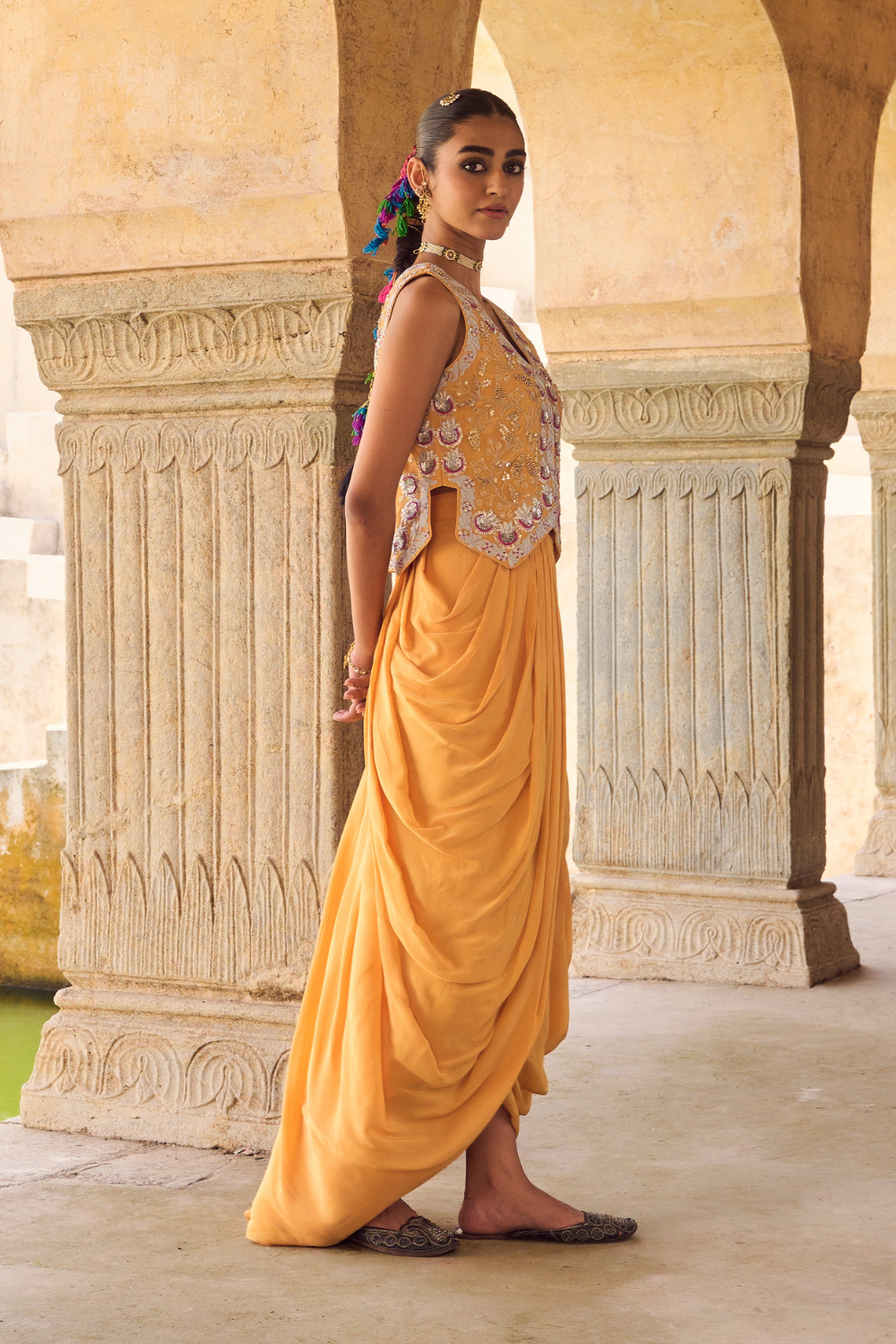 Paavni Waist Coat and Skirt Set