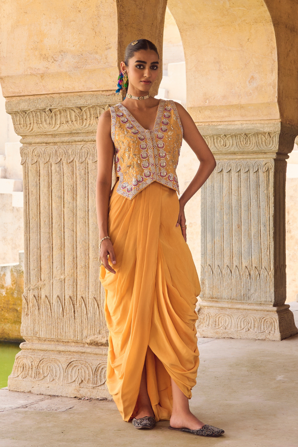 Paavni Waist Coat and Skirt Set