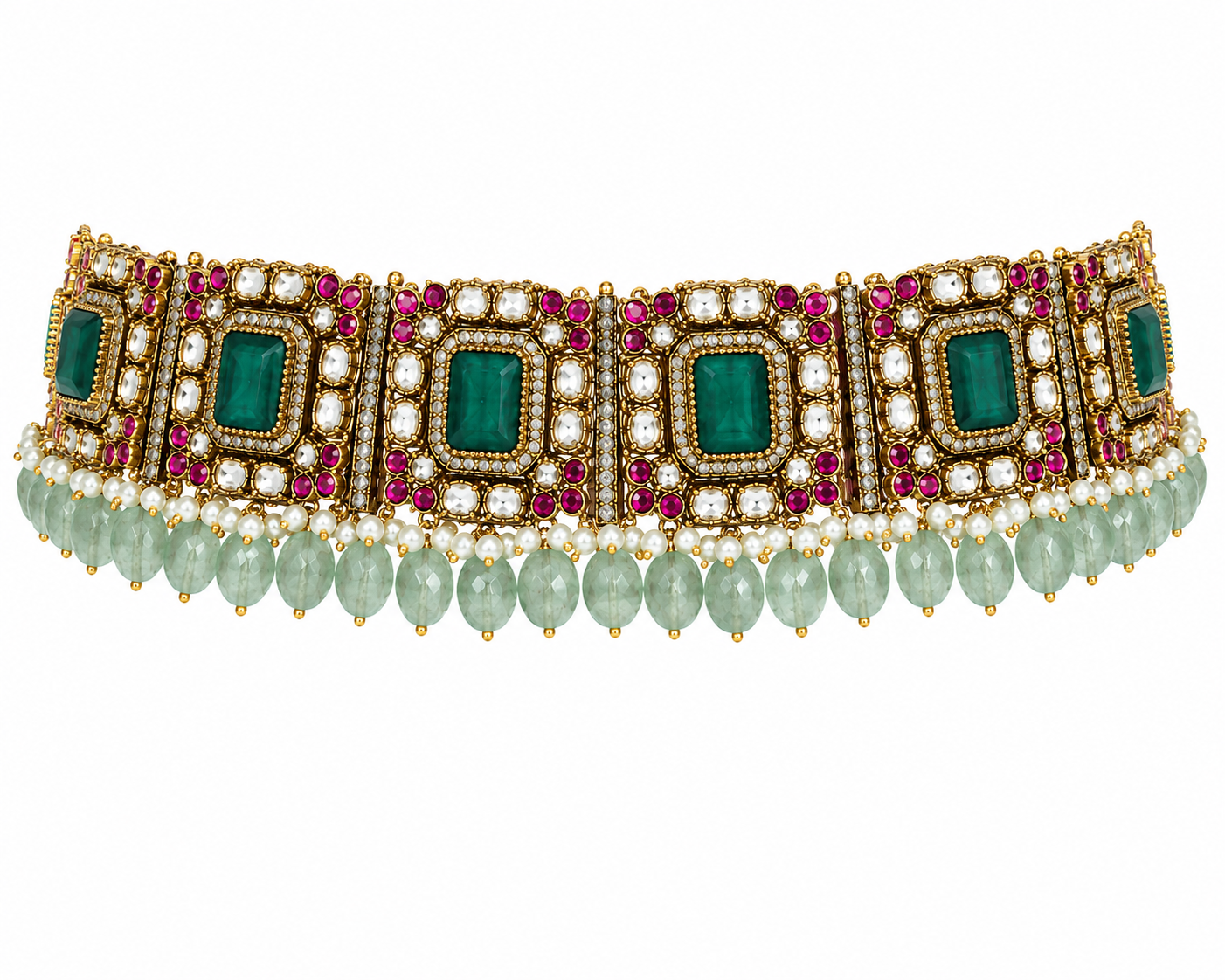 Emerald Kundan Choker Set