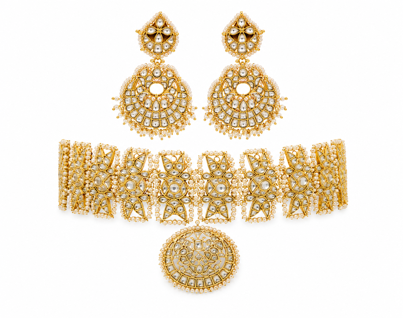Kundan Pearl Bridal Choker Set