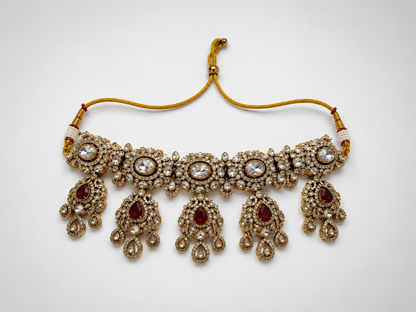 Ruby Polki Statement Choker Set