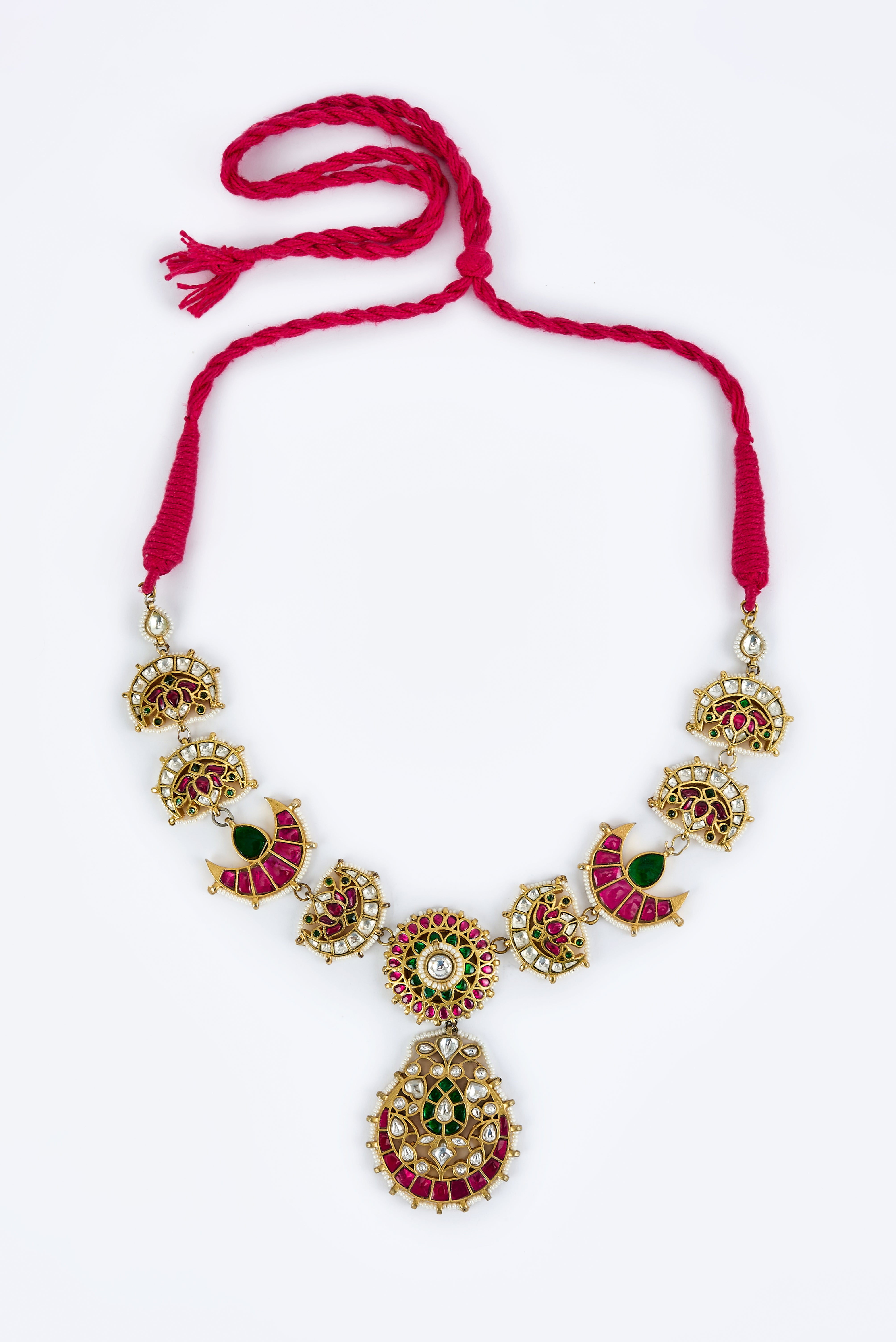 vivinia BY VIDHI MEHRA Morpankh Gold Plated Multi Womens Kundan, Polki Short Necklace Set (Freesize)