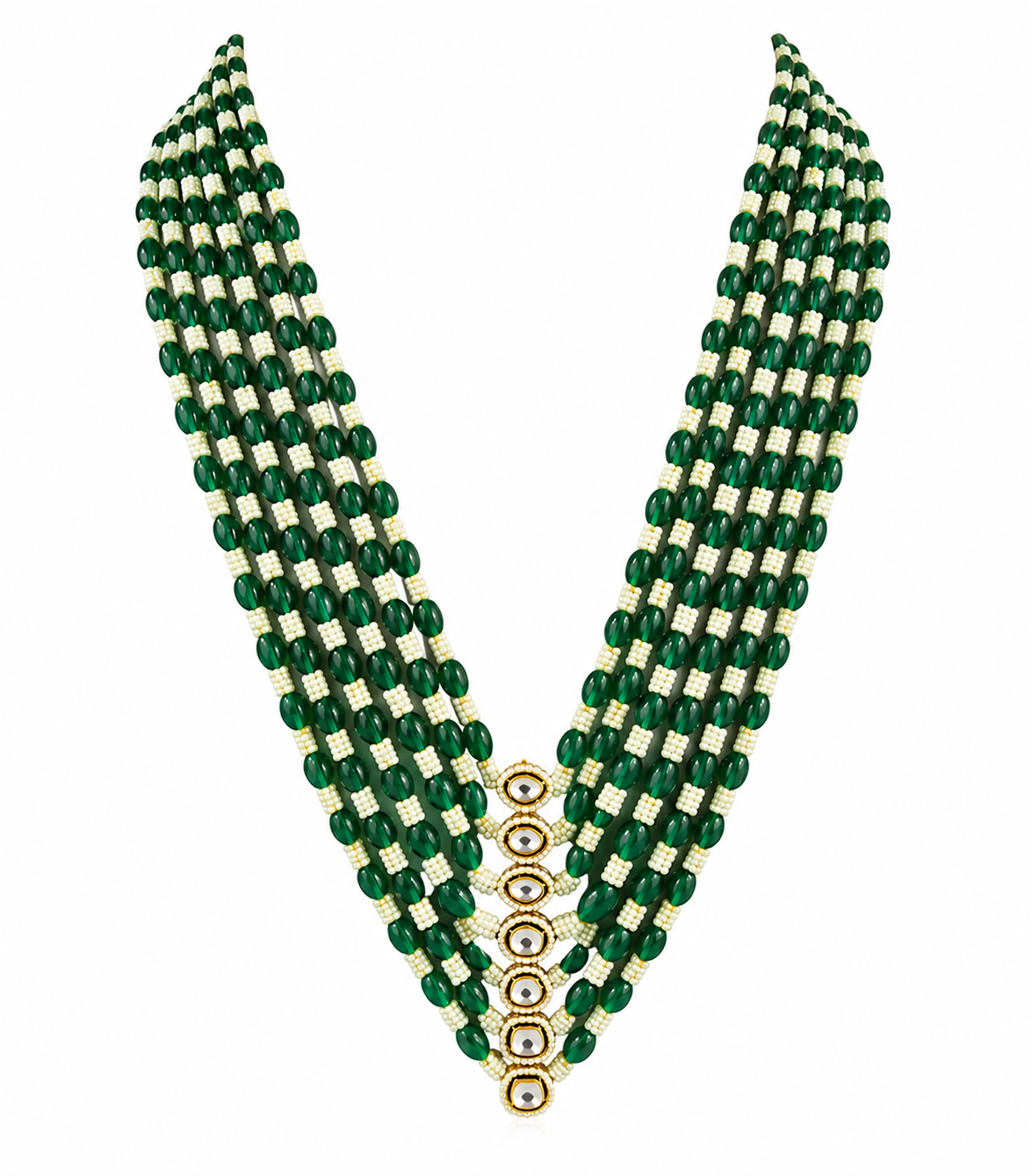 Emerald Elegance Multi-Layer Beaded Necklace