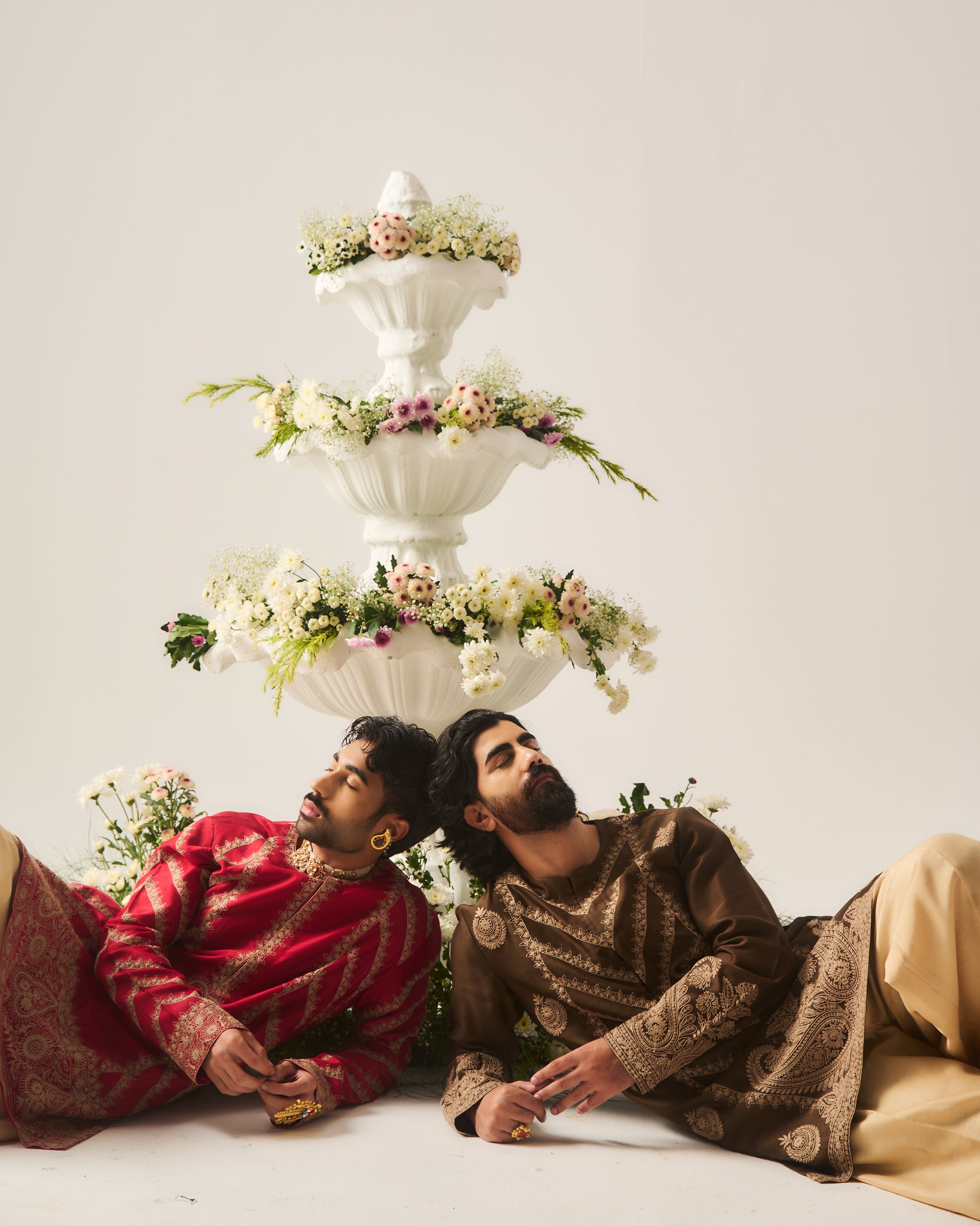 Kurta With Flare Pants / Chanderi / Chocolate / Chand Tarang / Dori Embroidery
