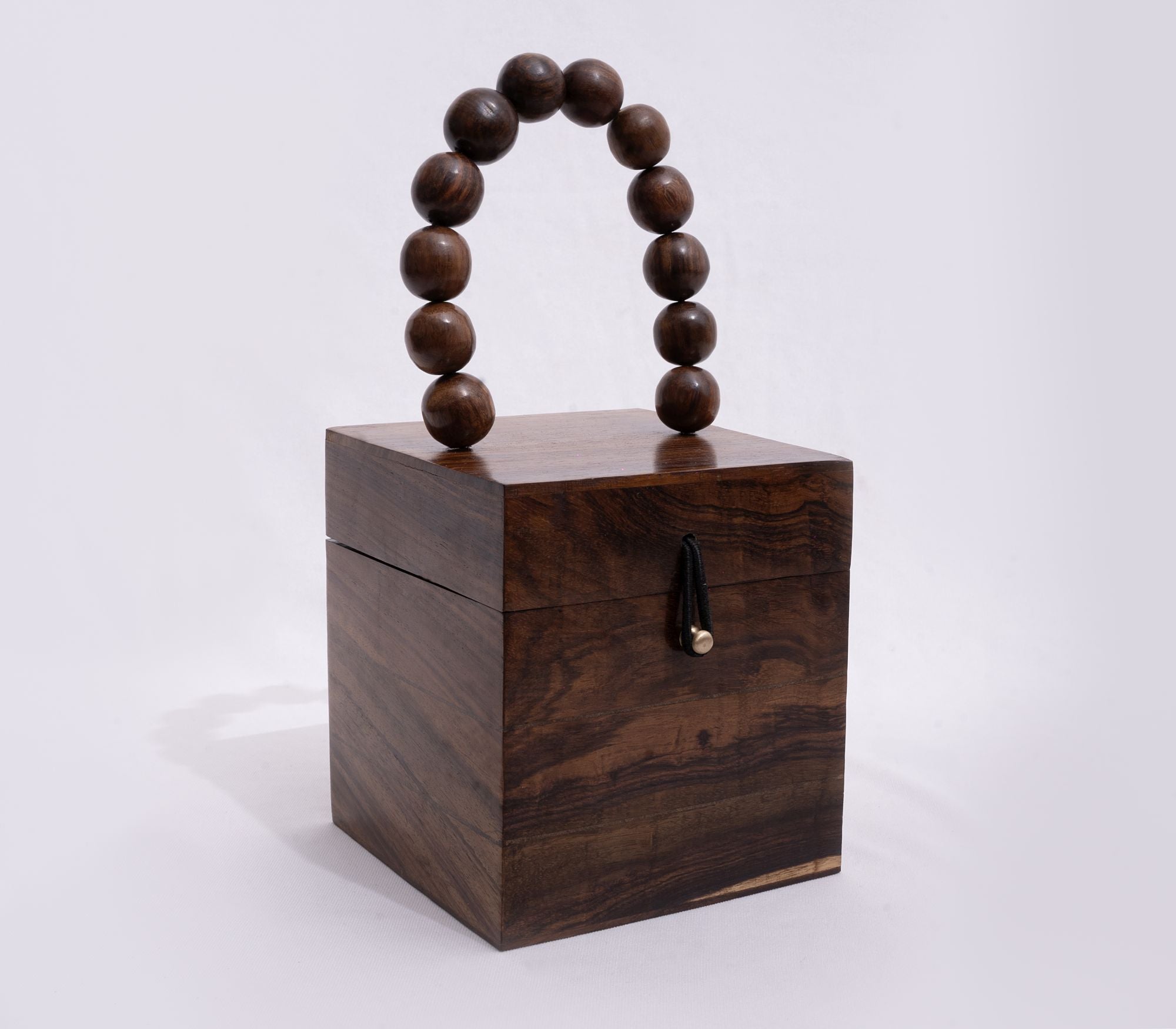 CHIC CUBE BAG WITH BEADED HANDLE