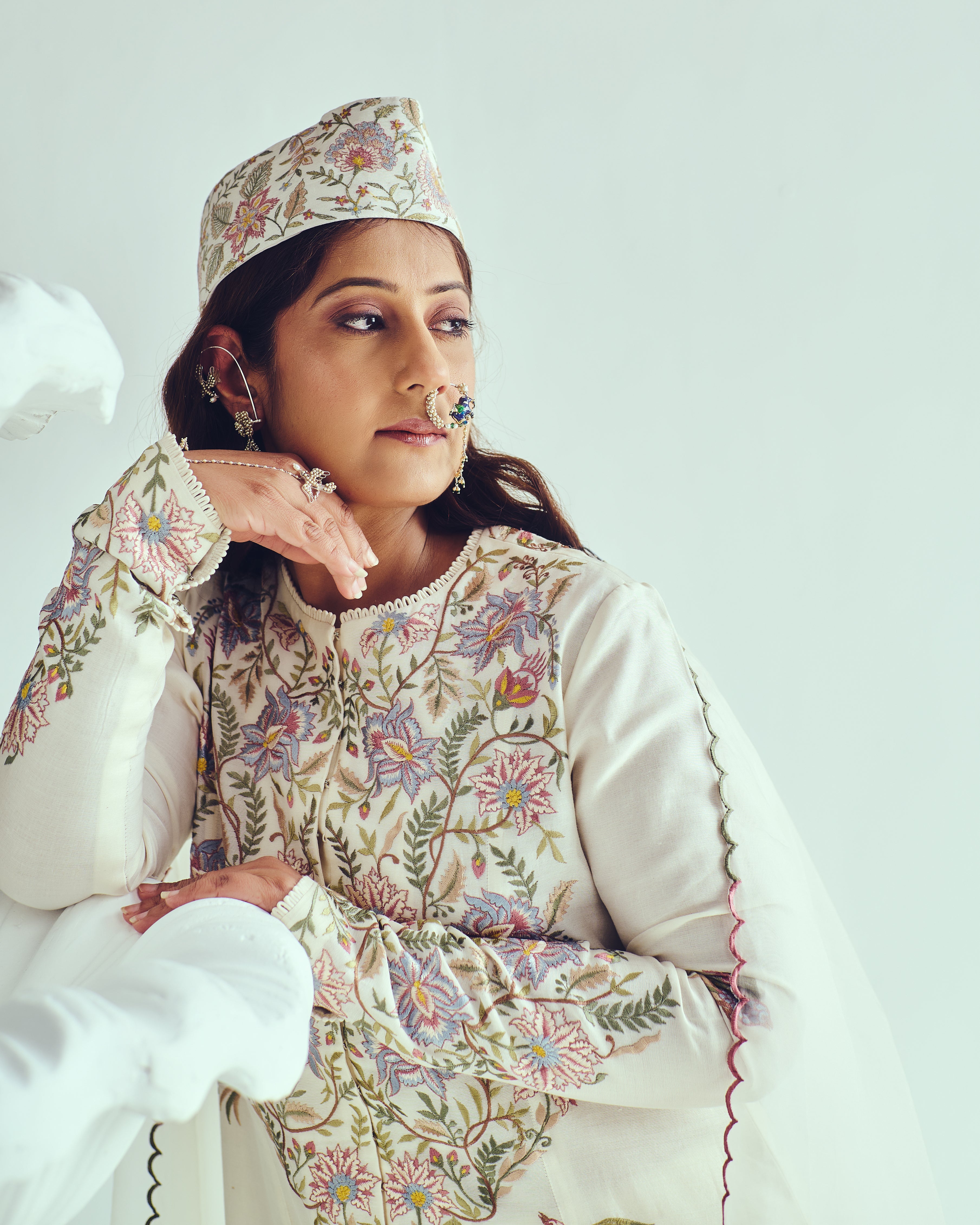 Hovering Nightingale Jacket Anarkali