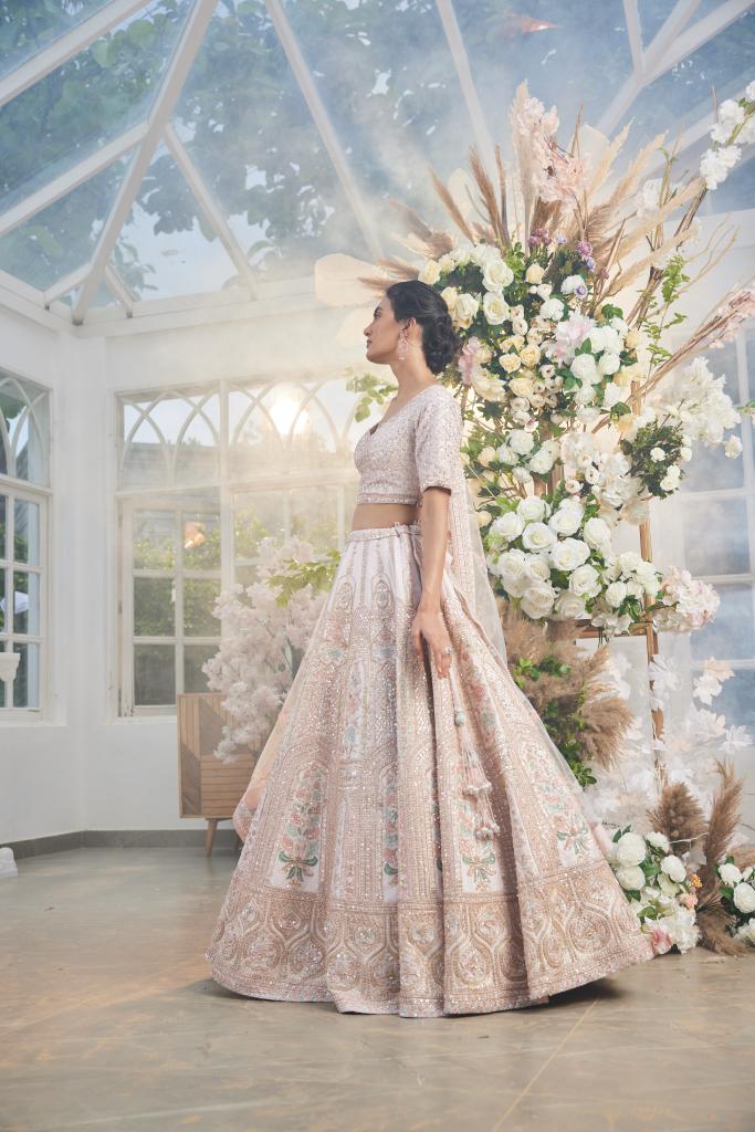 PINK RAWSILK EMBROIDERED LEHENGA