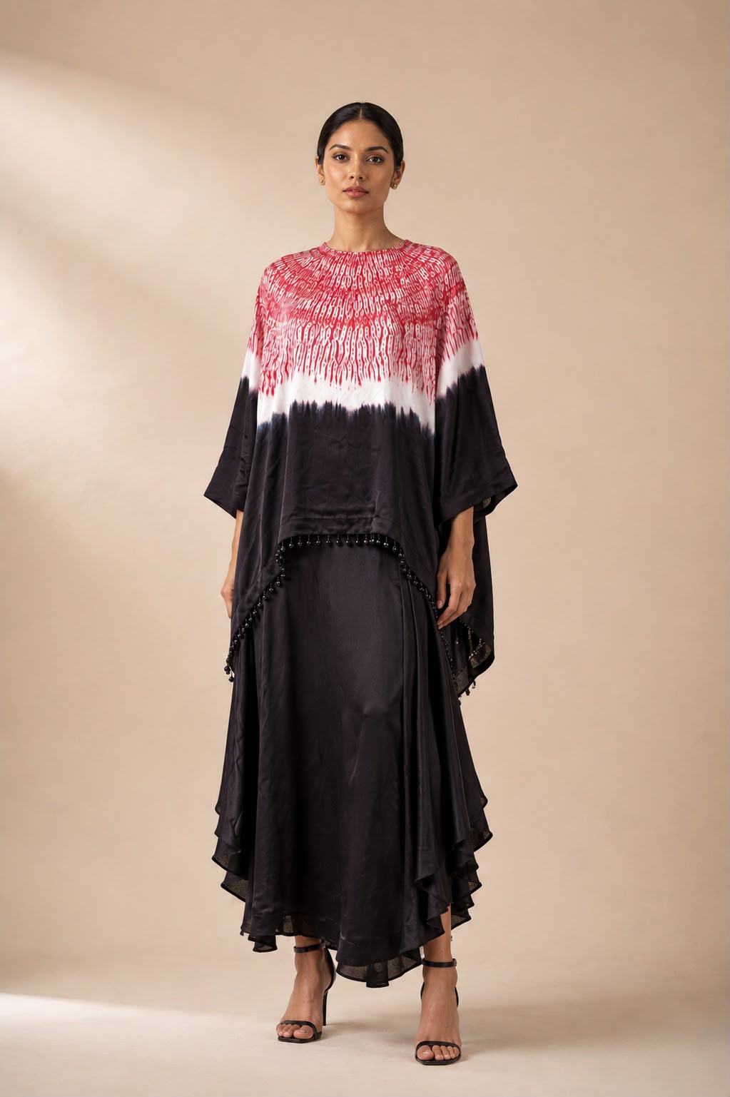 SATIN SILK DRAWSTRING SKIRT