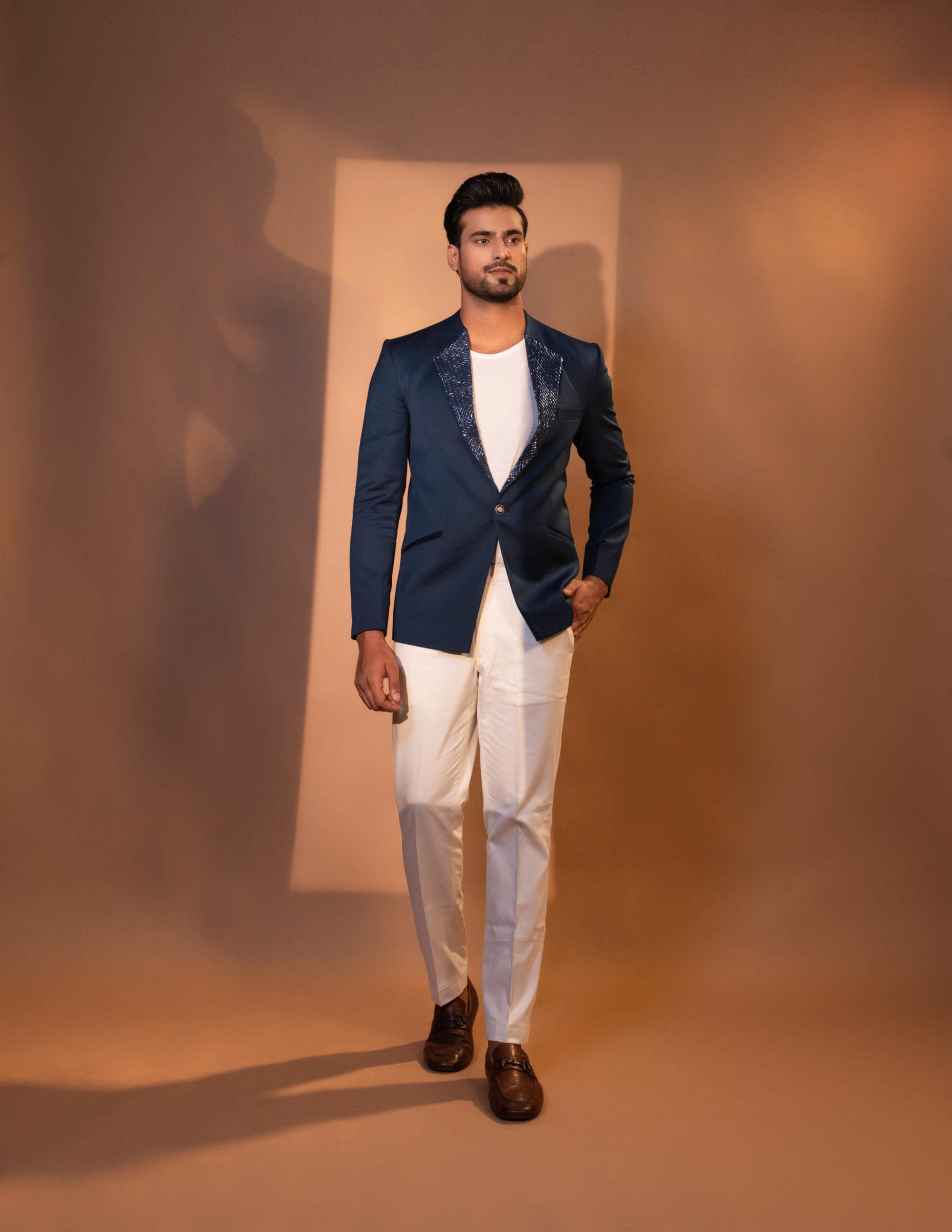 CASUAL TEAL BLAZER SET