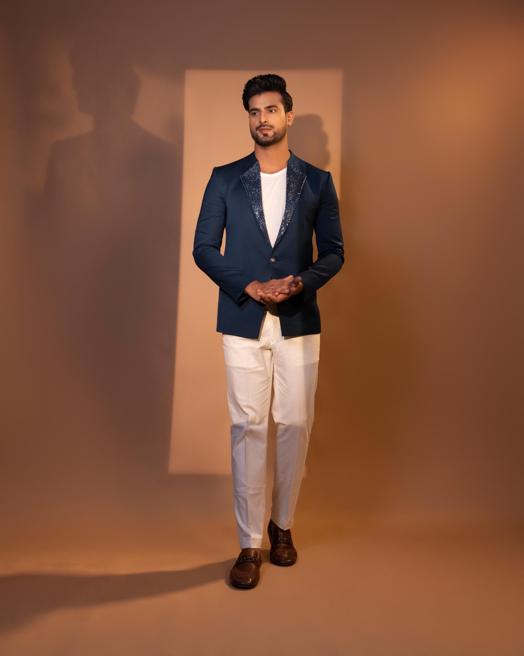 CASUAL TEAL BLAZER SET