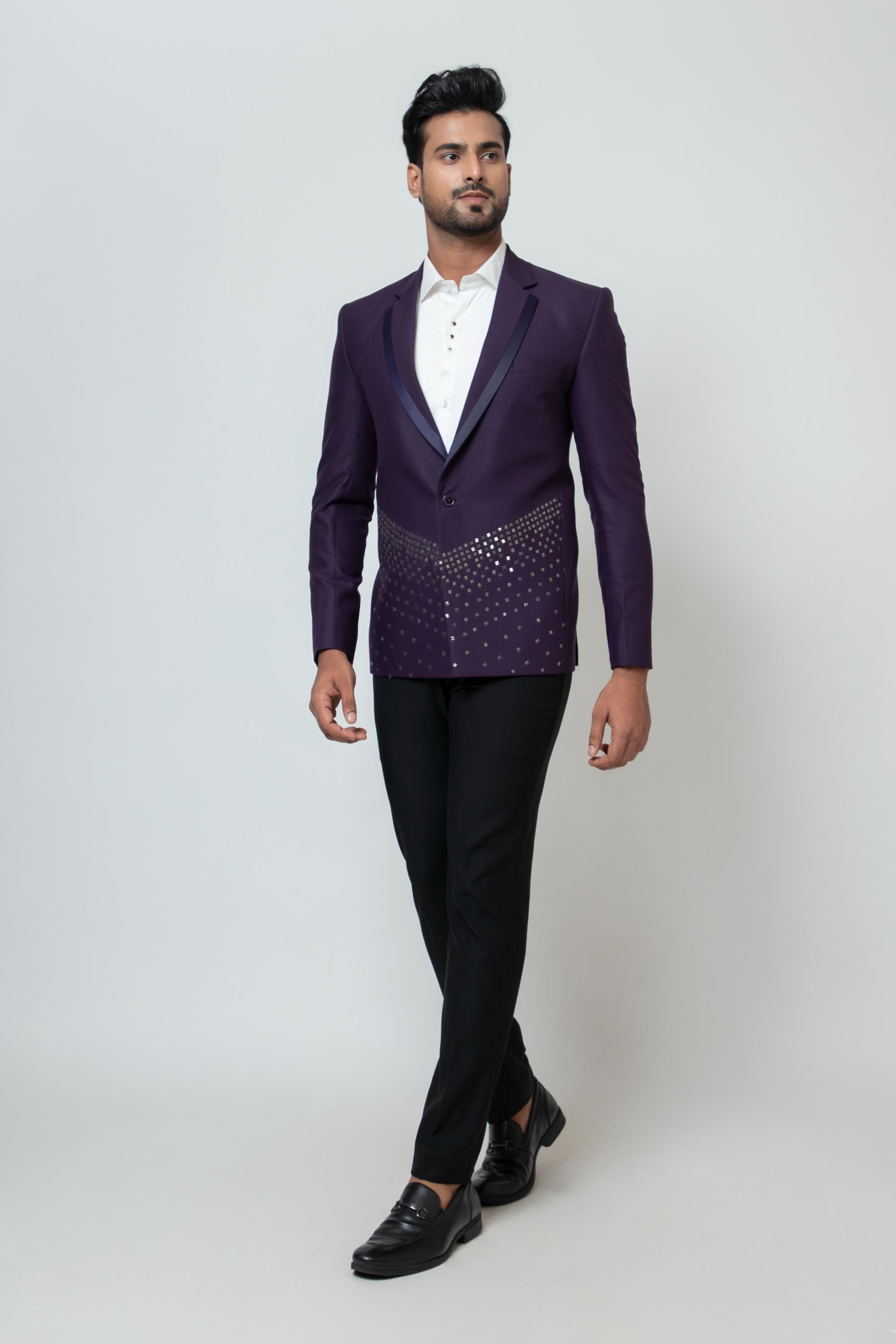 PURPLE BOX BLAZER SET