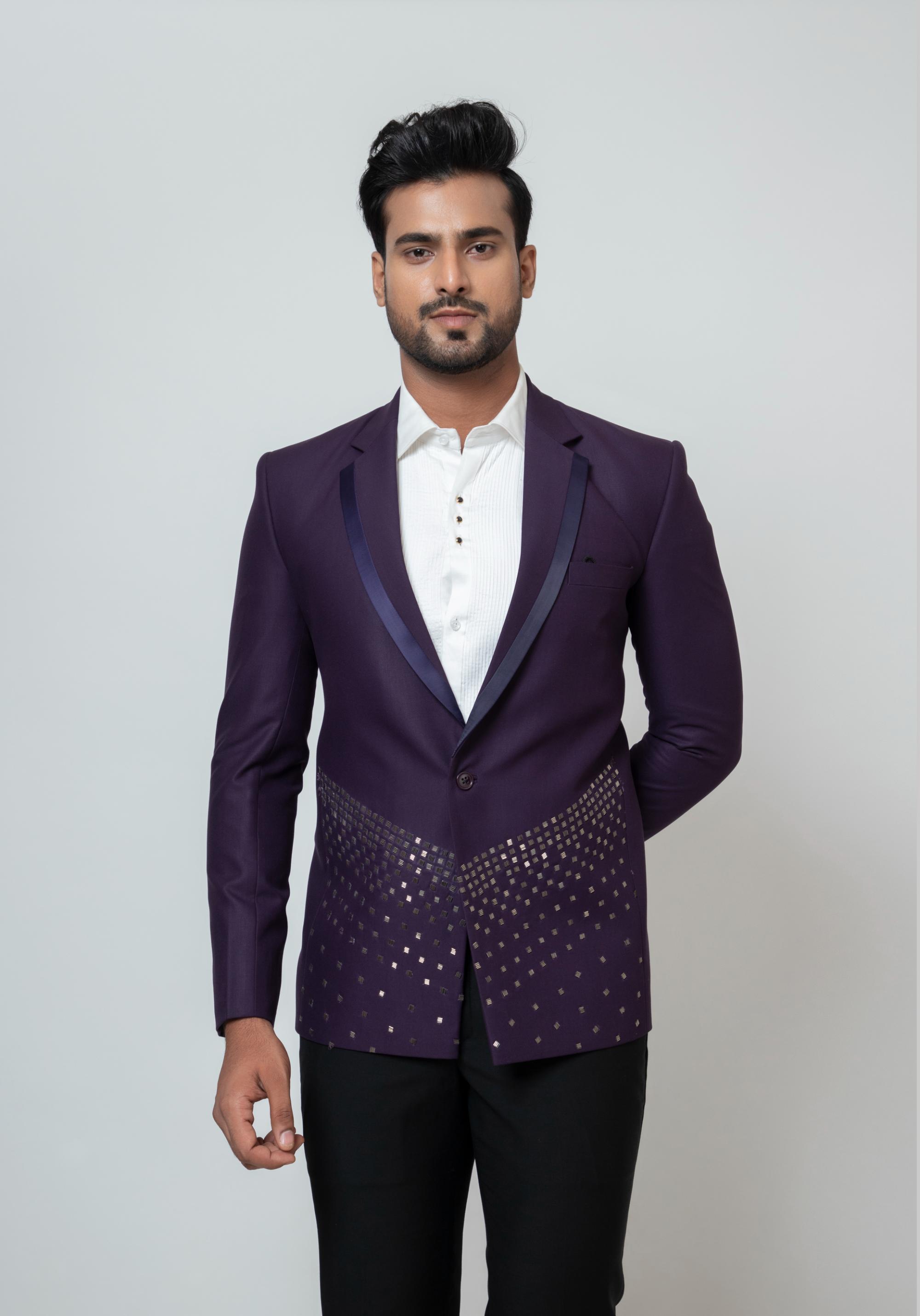 PURPLE BOX BLAZER SET