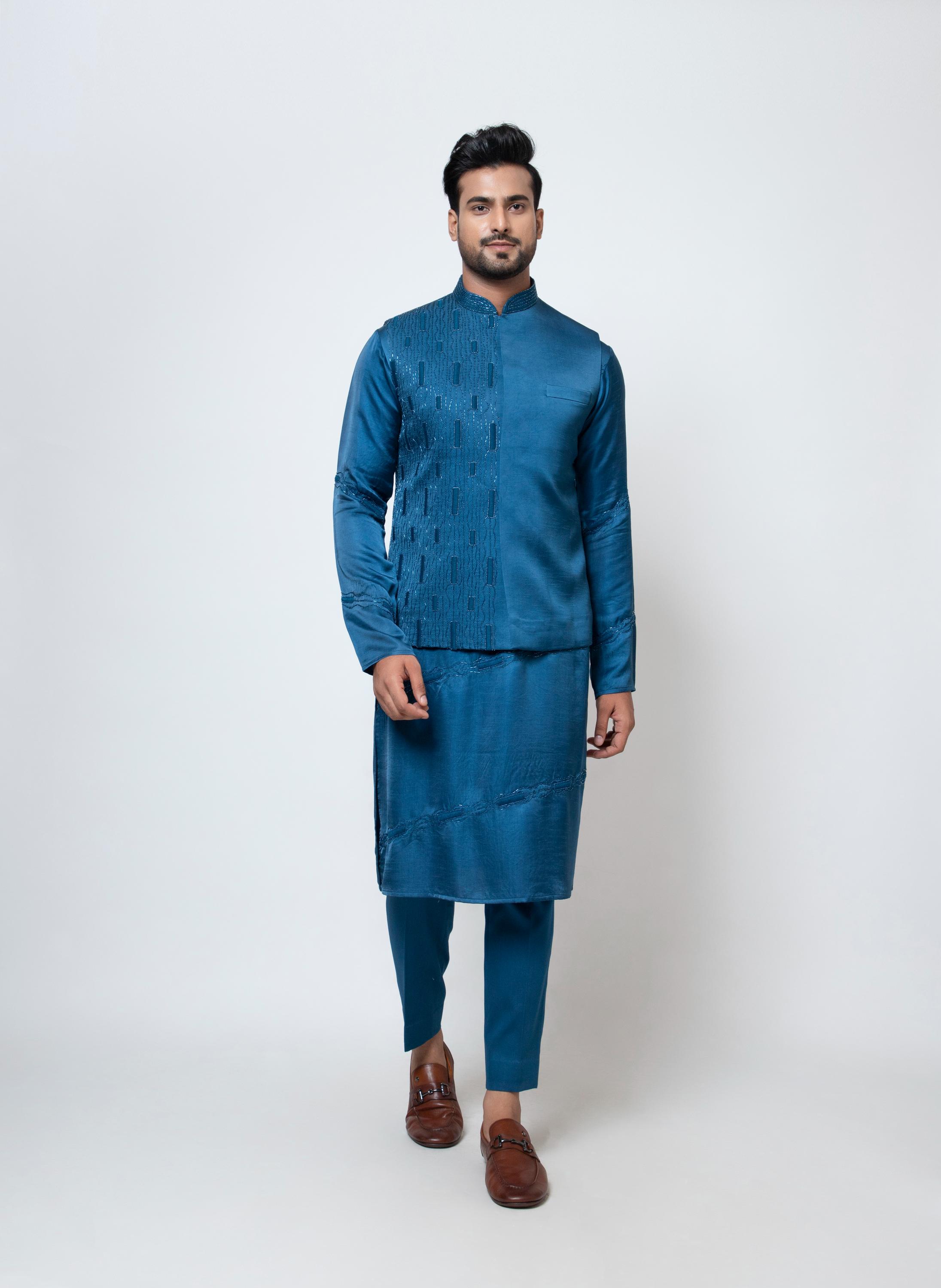 NAVY NUANCE NEHRU SET