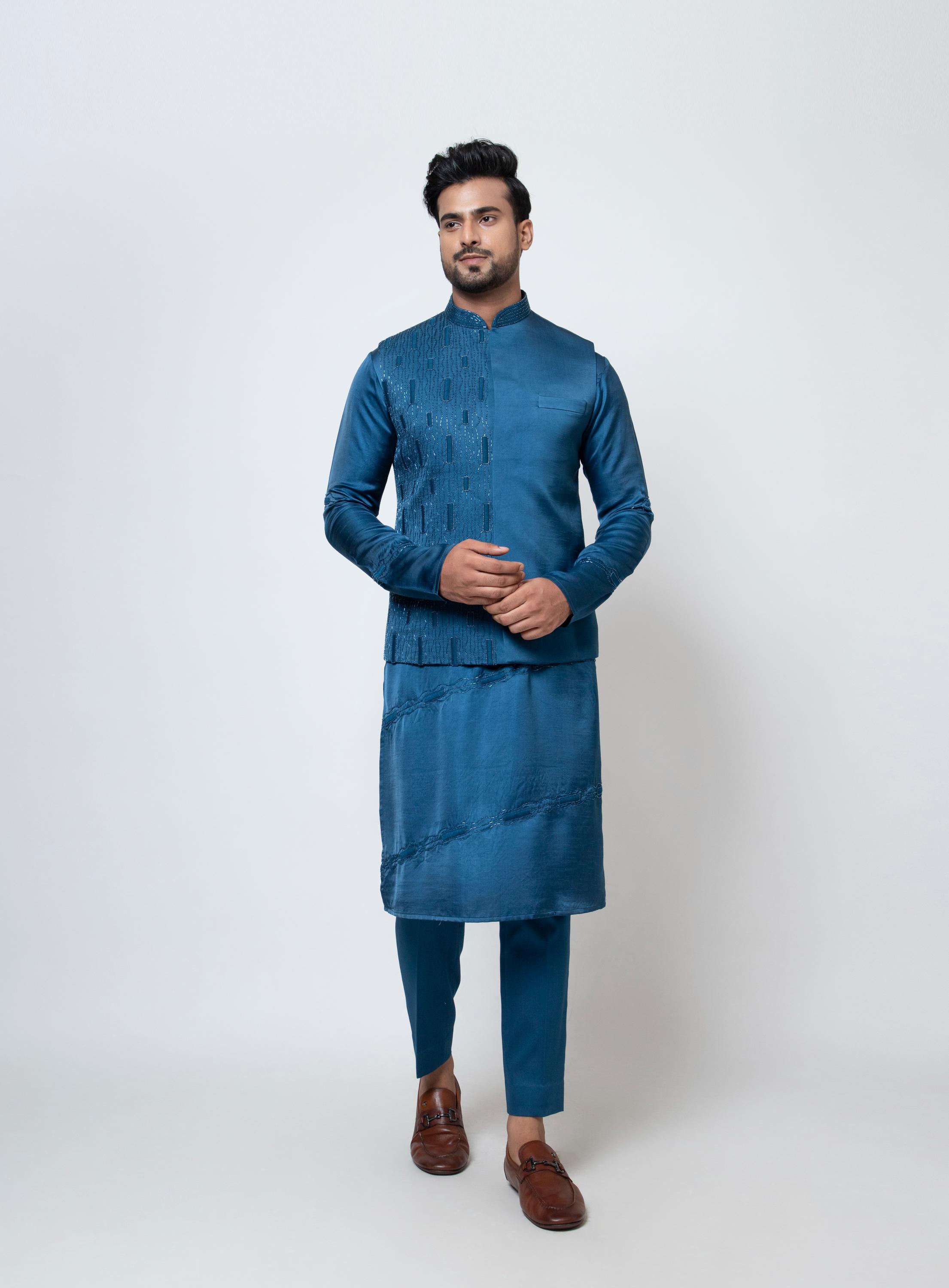 NAVY NUANCE NEHRU SET