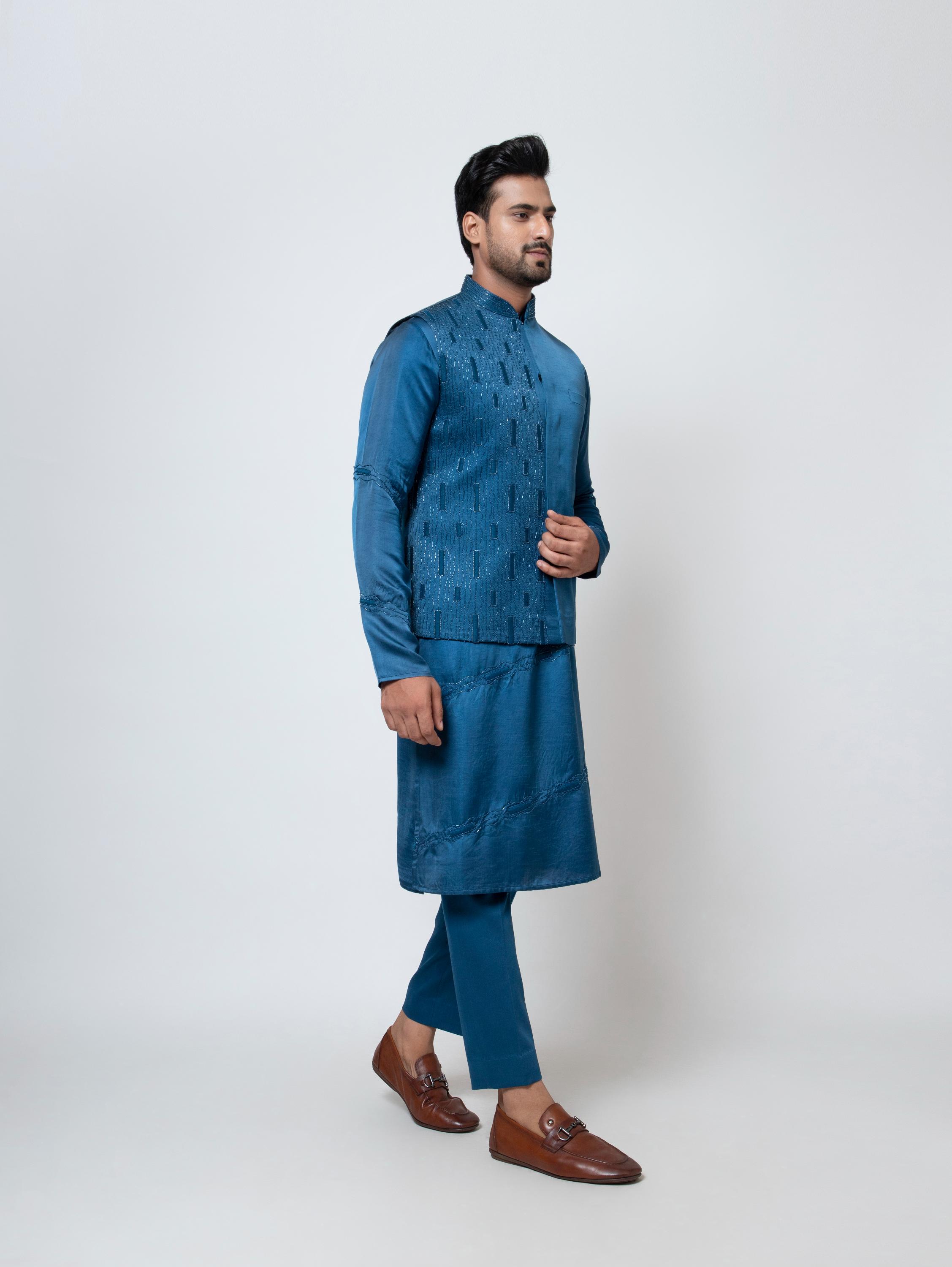 NAVY NUANCE NEHRU SET